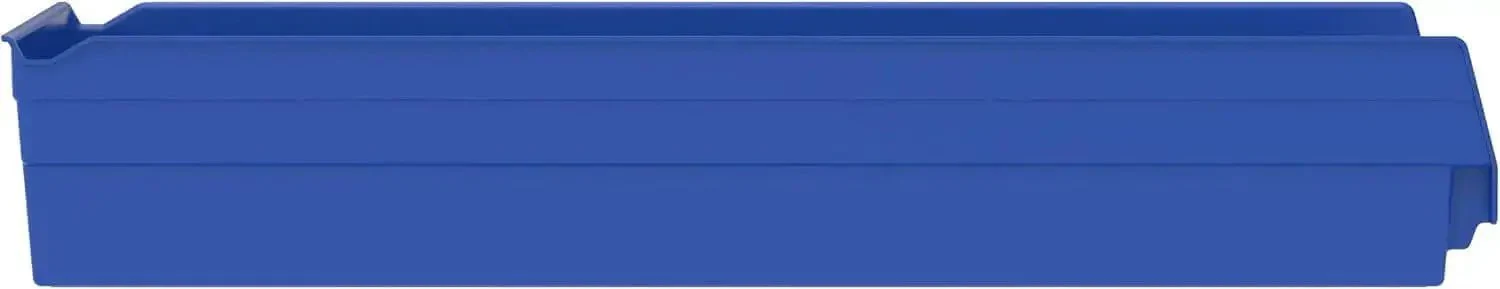 Heavy Duty Plastic Shelf Bins 24-Inch By 8-Inch By 4-Inch In Blue, 6 Pack, Perfect For Garage, Closet, And Drawer Organization, Durable Storage Bins For Home, Workshop, Pantry, And Office - Image 3