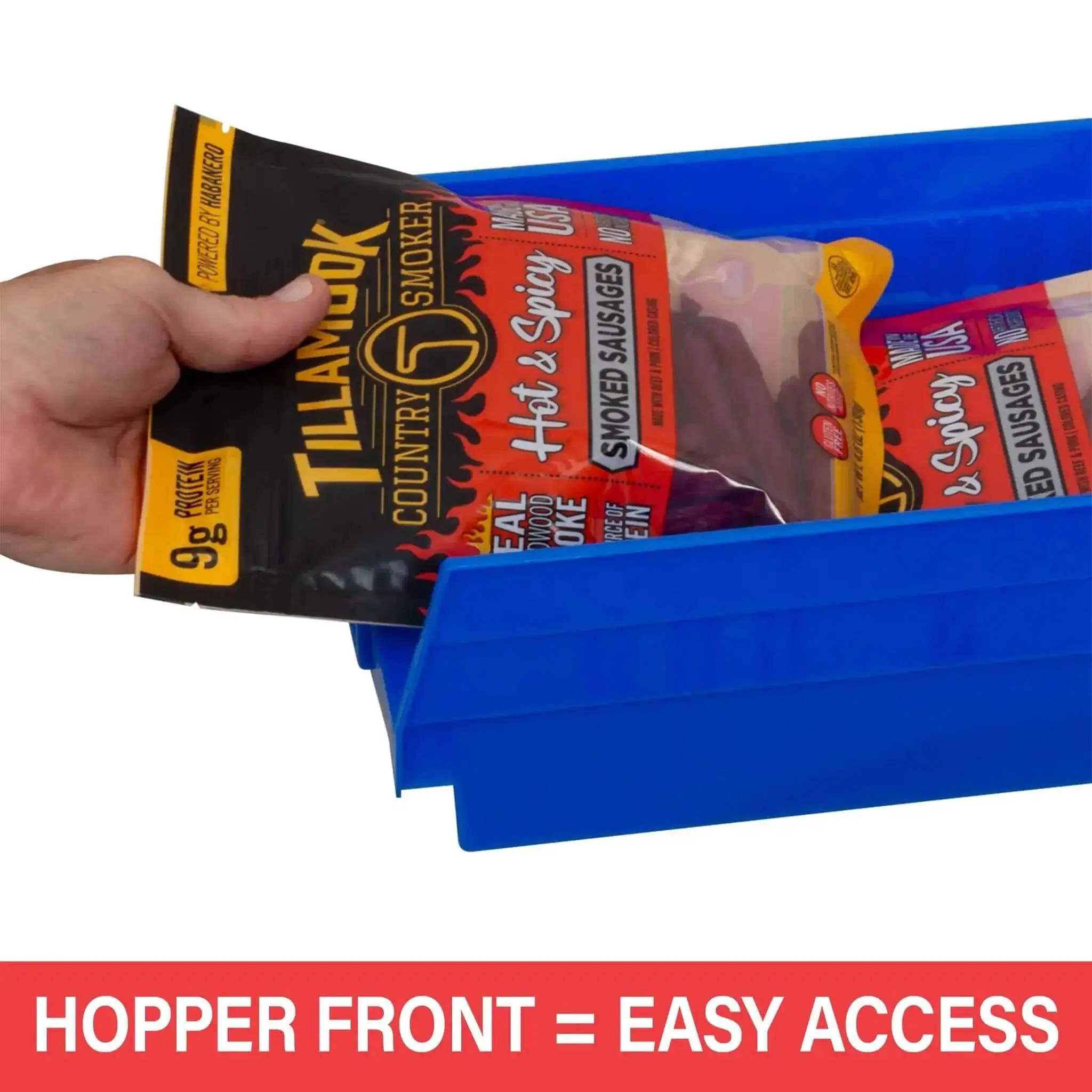 Heavy Duty Plastic Shelf Bins 24-Inch By 8-Inch By 4-Inch In Blue, 6 Pack, Perfect For Garage, Closet, And Drawer Organization, Durable Storage Bins For Home, Workshop, Pantry, And Office - Image 6