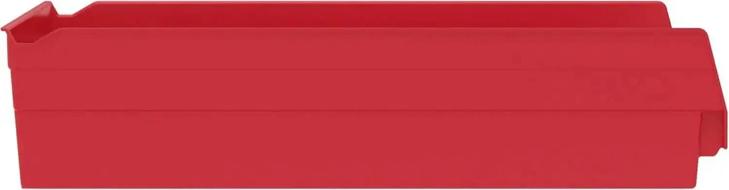 Heavy Duty Plastic Shelf Bins For Garage, Closet, And Drawer Organization, 12 Pack, Red, 18 x 11 x 4 Inches, Durable Storage Bins That Fit 12, 18, And 24 Inch Shelves And Pick Racks - Image 3