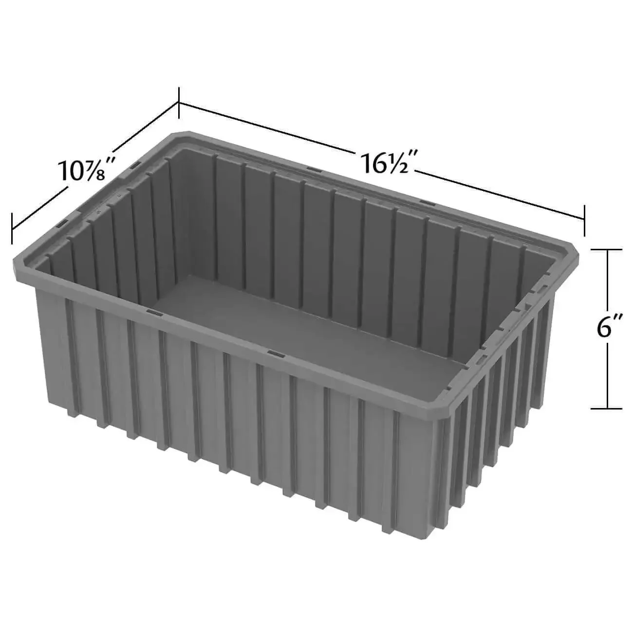 Heavy Duty Plastic Slotted Dividable Modu Box Stackable Grid Storage Tote Container 16.5 Inch Long 10.9 Inch Wide 6 Inch High 8 Pack Gray Great For Books Tools And Crafts Organization - Image 3