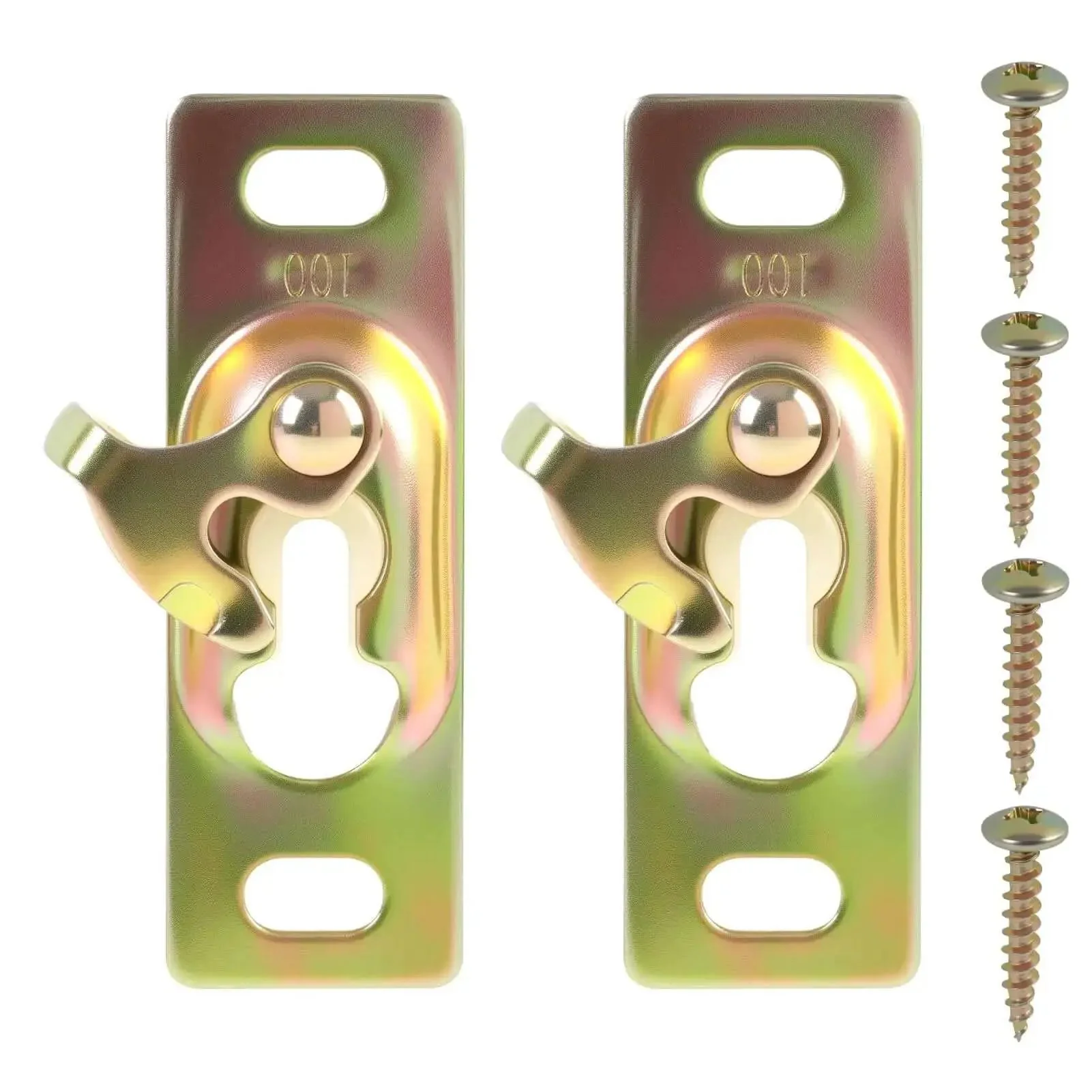 Heavy Duty Pocket Door Hardware Kit 2 Pack With Sliding Rollers And Hanger Plates Surface Mounted Includes Mounting Screws For Interior Pocket Doors And RV Trailer Doors Durable Galvanized Metal Construction