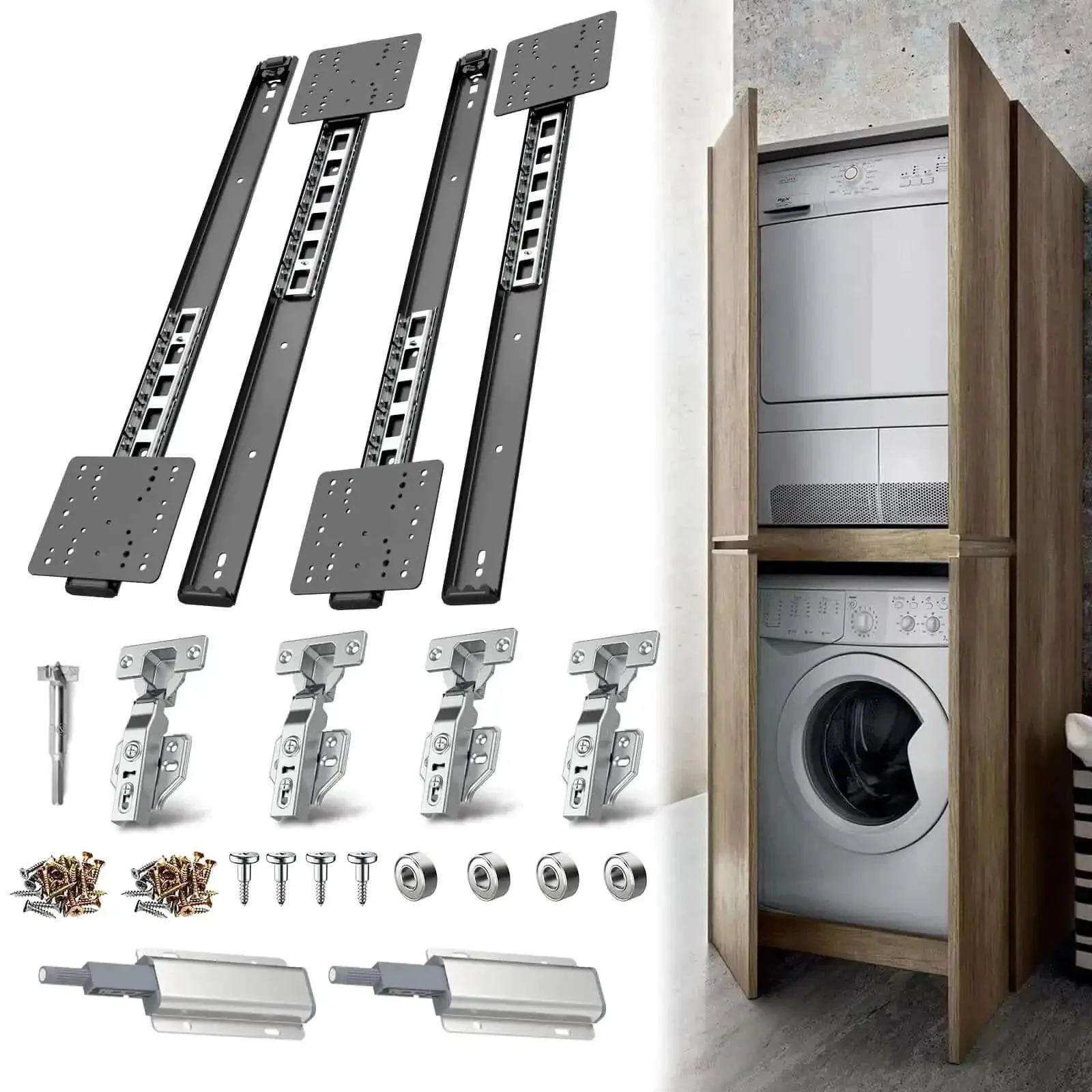 Heavy Duty Pocket Door Hardware Kit With DIY Friendly Hidden Sliding System And Pivot Hinges Magnetic Catches And Soft Close Retractable Cabinet Door Slides For Wardrobe Kitchen Recessed Doors 20 Inch Set Of 2