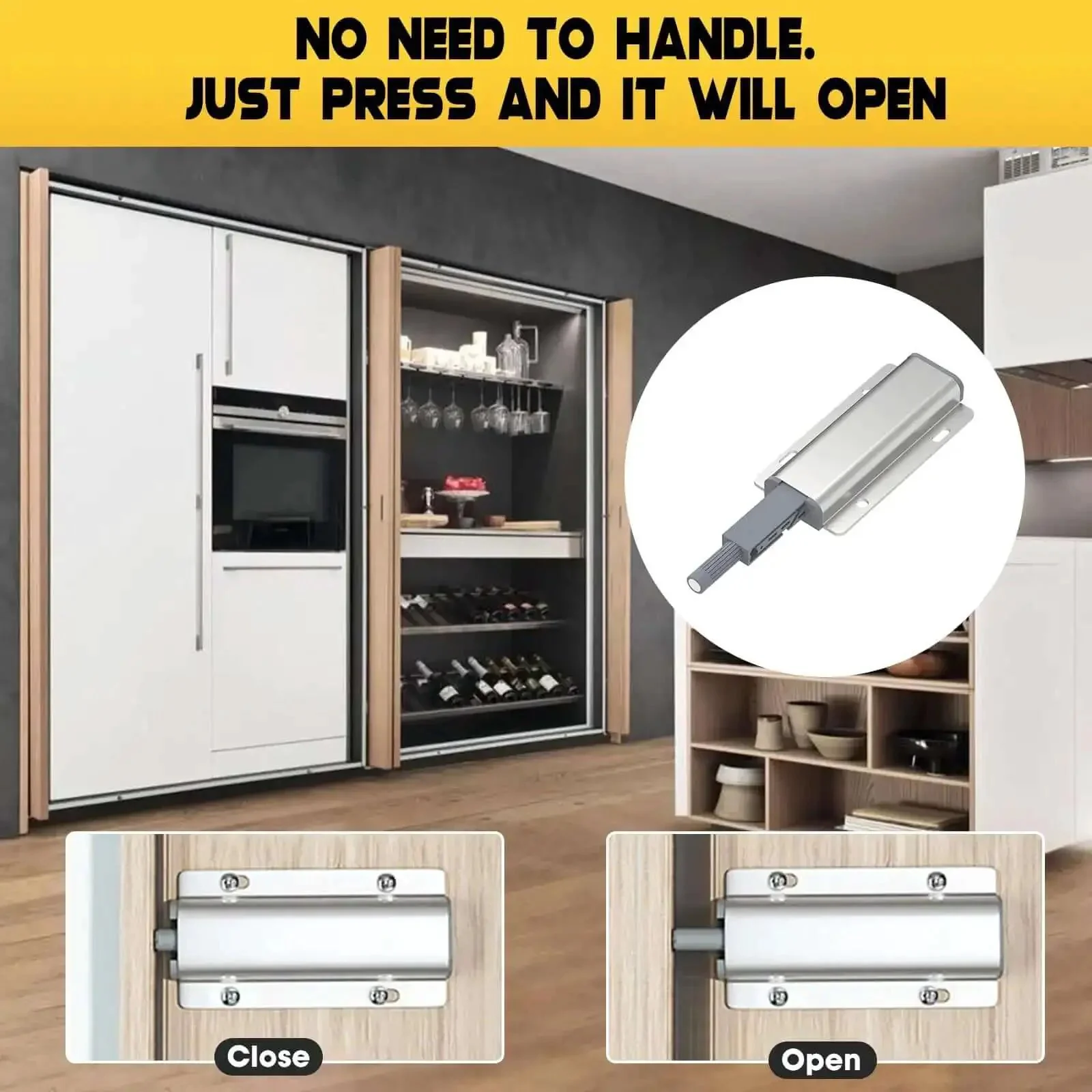 Heavy Duty Pocket Door Hardware Kit With DIY Friendly Hidden Sliding System And Pivot Hinges Magnetic Catches And Soft Close Retractable Cabinet Door Slides For Wardrobe Kitchen Recessed Doors 20 Inch Set Of 2 - Image 6