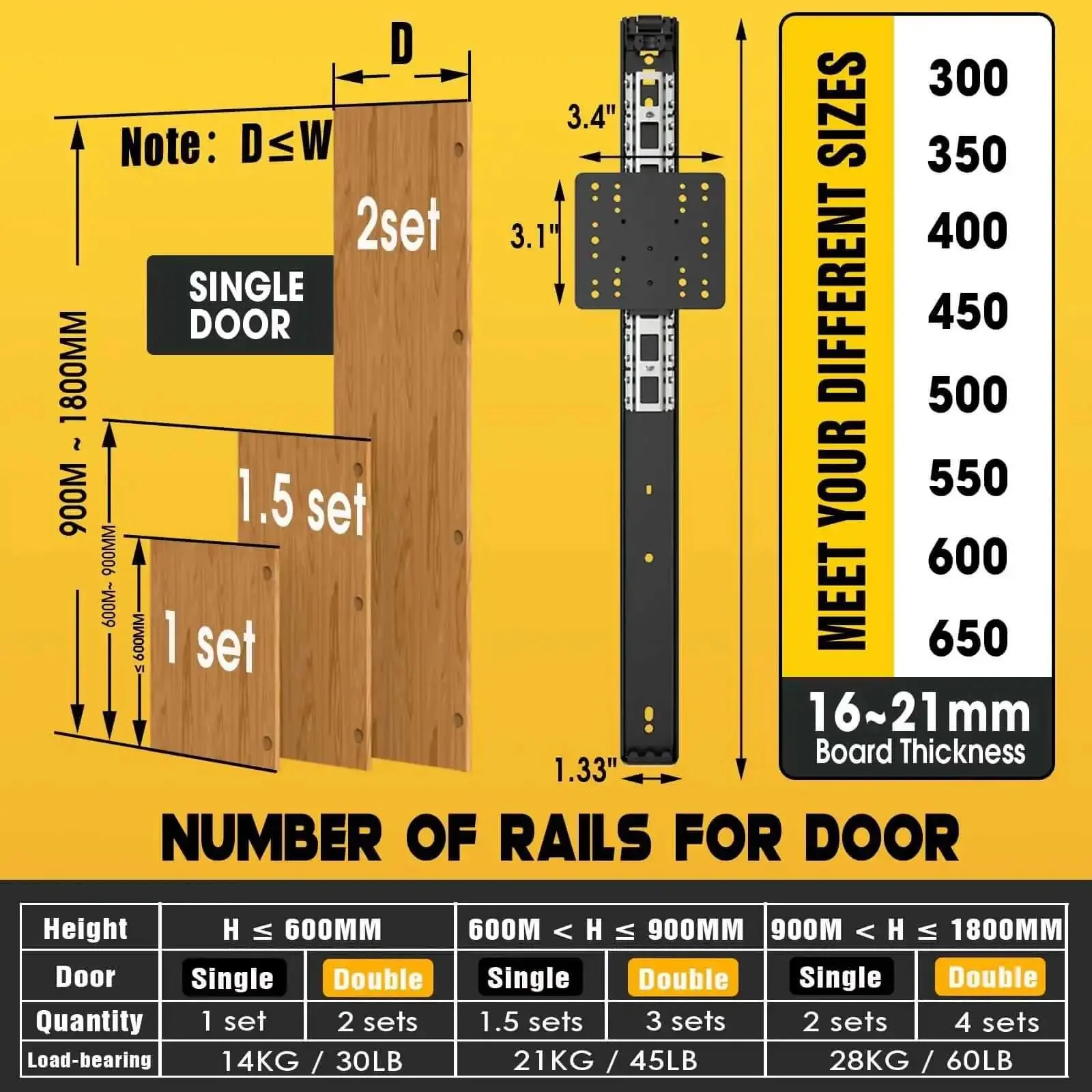 Heavy Duty Pocket Door Hardware Kit With DIY Friendly Hidden Sliding System And Pivot Hinges Magnetic Catches And Soft Close Retractable Cabinet Door Slides For Wardrobe Kitchen Recessed Doors 20 Inch Set Of 2 - Image 8