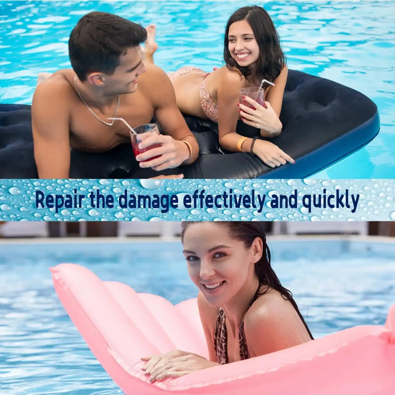 Heavy-Duty Pool Patch Repair Kit For Inflatables With Peel-And-Stick TPU Vinyl Waterproof Patch Kit For Pool Liners Air Beds Bounce Houses Above Ground Pools Water Slides Easy DIY 12 Pack - Image 2