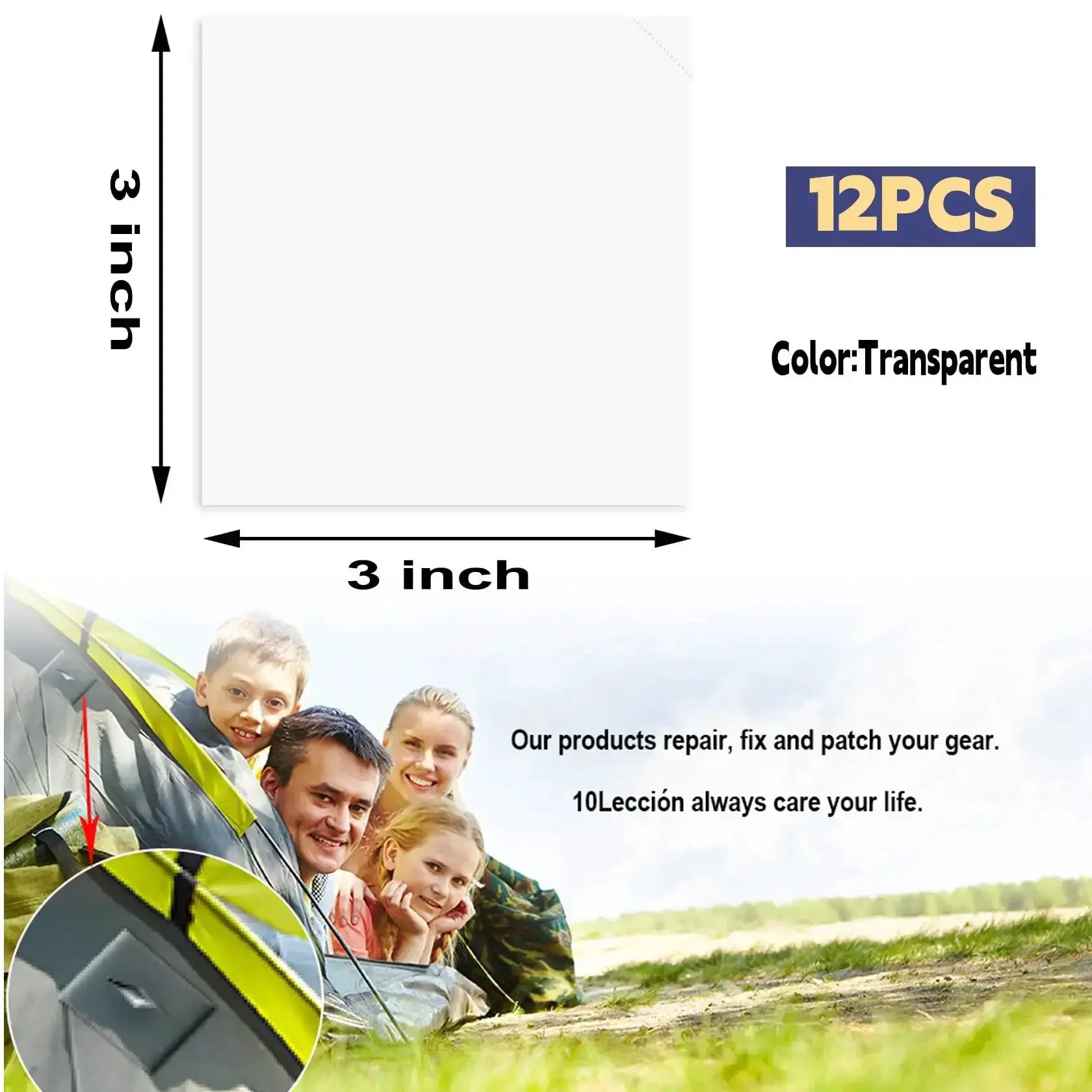 Heavy-Duty Pool Patch Repair Kit For Inflatables With Peel-And-Stick TPU Vinyl Waterproof Patch Kit For Pool Liners Air Beds Bounce Houses Above Ground Pools Water Slides Easy DIY 12 Pack - Image 3