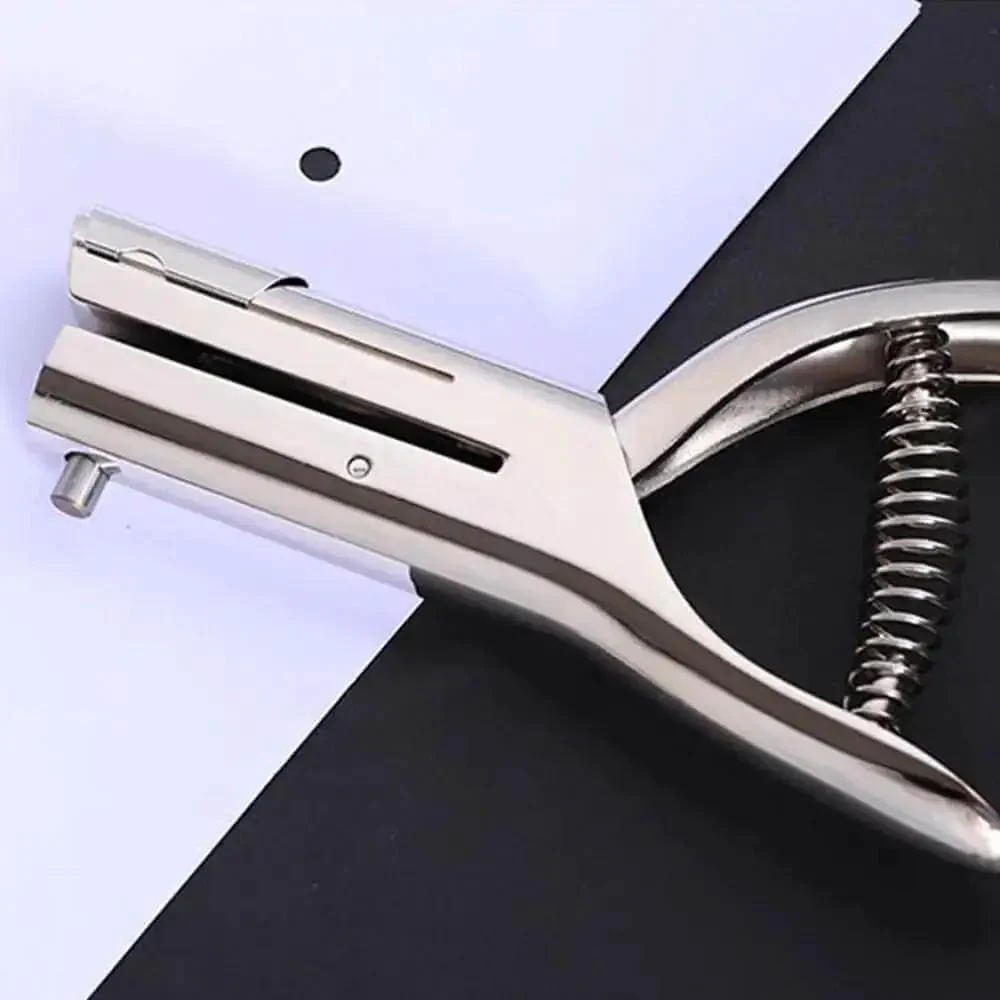 Heavy Duty Portable Single Hole Punch Tool With Deep 53mm Feed Slot Ideal For Paper, Card, Plastic Bags, Wood Sheets, And Thin Metal, Handheld Circle Slot Puncher, Built To Last 4 Size Punch Set In Silver - Image 5