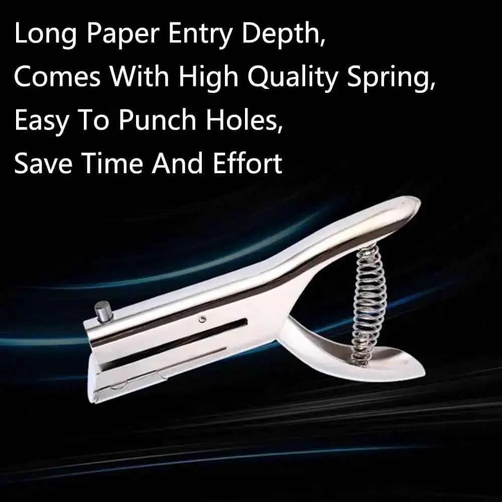 Heavy Duty Portable Single Hole Punch Tool With Deep 53mm Feed Slot Ideal For Paper, Card, Plastic Bags, Wood Sheets, And Thin Metal, Handheld Circle Slot Puncher, Built To Last 4 Size Punch Set In Silver - Image 6