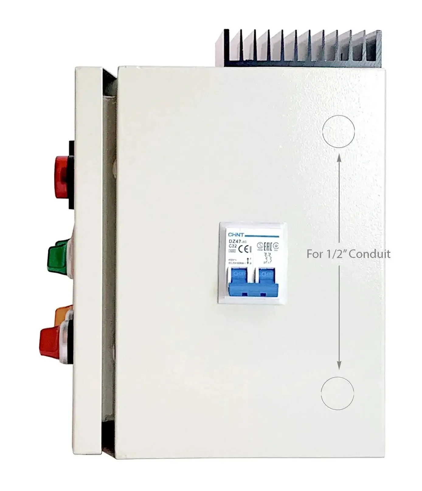 Heavy-Duty Powder Coating Oven Control Panel With Light And Fan Control 240V 30A 7200W Wall-Mount Enclosure Dual-Line PID Display With Built-In Timer 900F Temperature Probe Volt And Amp Meters Side-Mount Breaker - Image 3