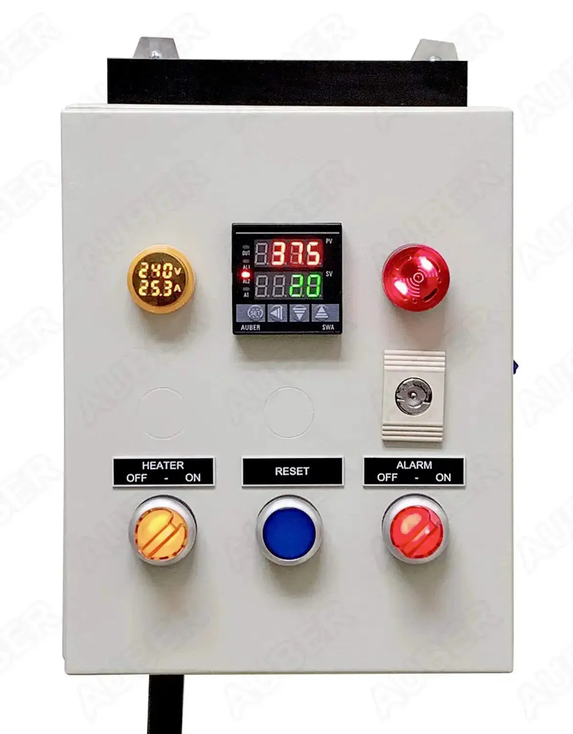 Heavy Duty Powder Coating Oven Control Panel With PID Controller, Built In Timer, Pro Grade Dual Volt And Amp Meter, Wall Mount Enclosure, 240V 30A 7200W, Includes Oven Temperature Probe Up To 900F