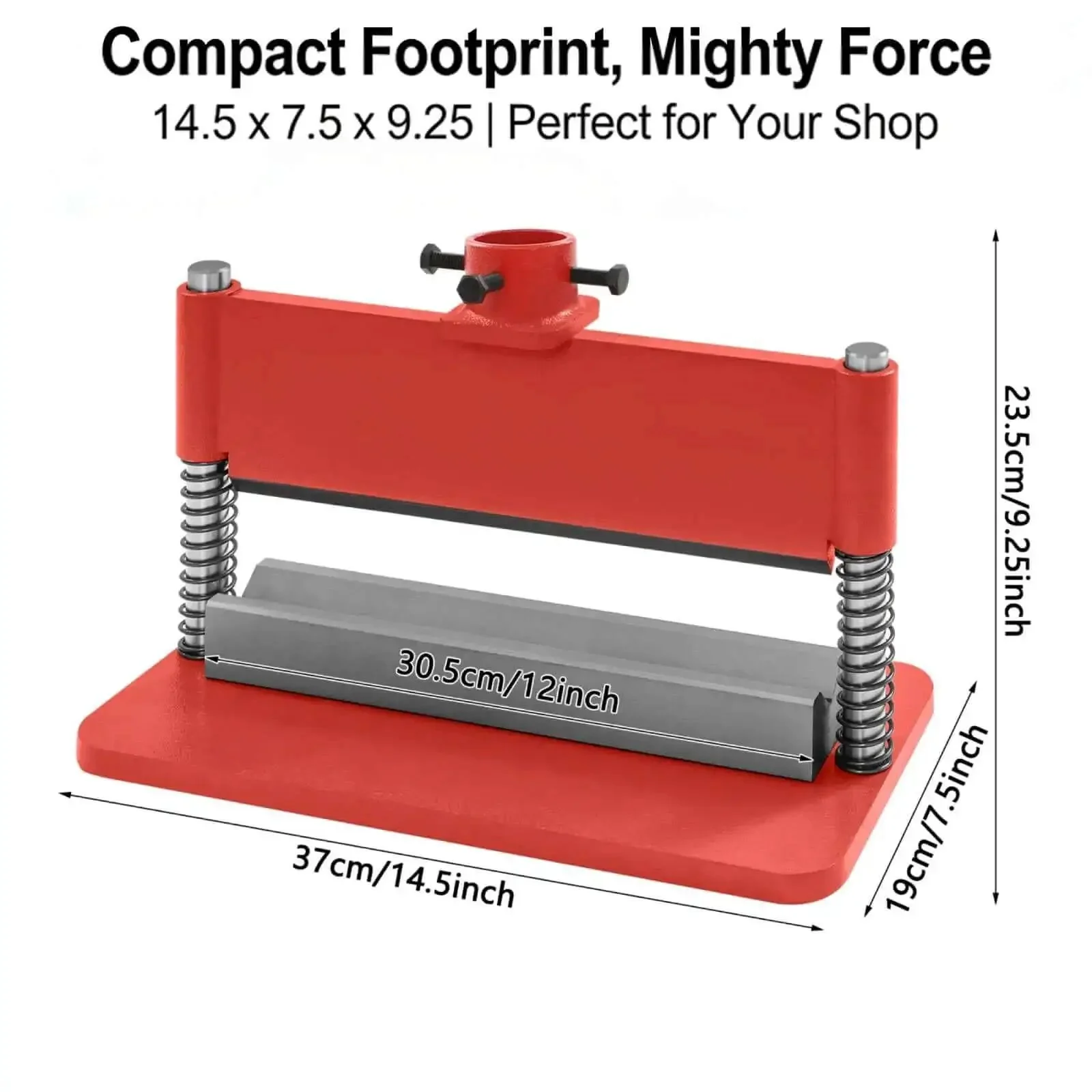 Heavy Duty Press Brake Attachment For 12 To 20 Ton Hydraulic Shop Presses With 12 Inch Bending Length And 3 Sixteenth Inch Thickness Capacity Dual Spring Design For Metal Sheets And Complex Shapes Forming Red - Image 2