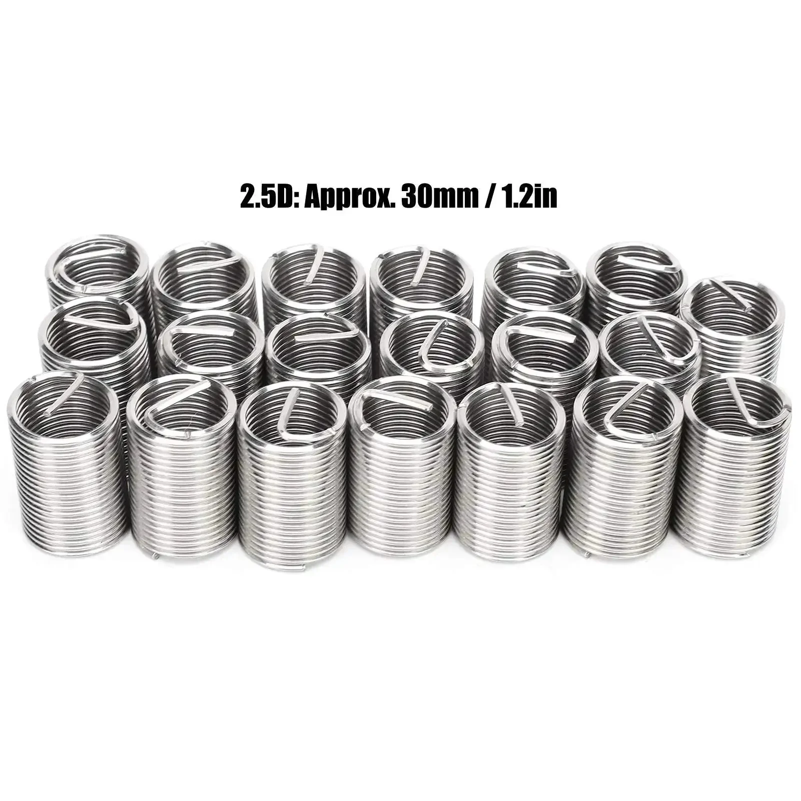Heavy Duty Pro Grade 20 Piece 304 Stainless Steel Wire Thread Inserts Kit M12 x 1.25 Helicoil Style Sleeves For Quick Thread Repair And Conversion In Metal Fasteners - Image 6