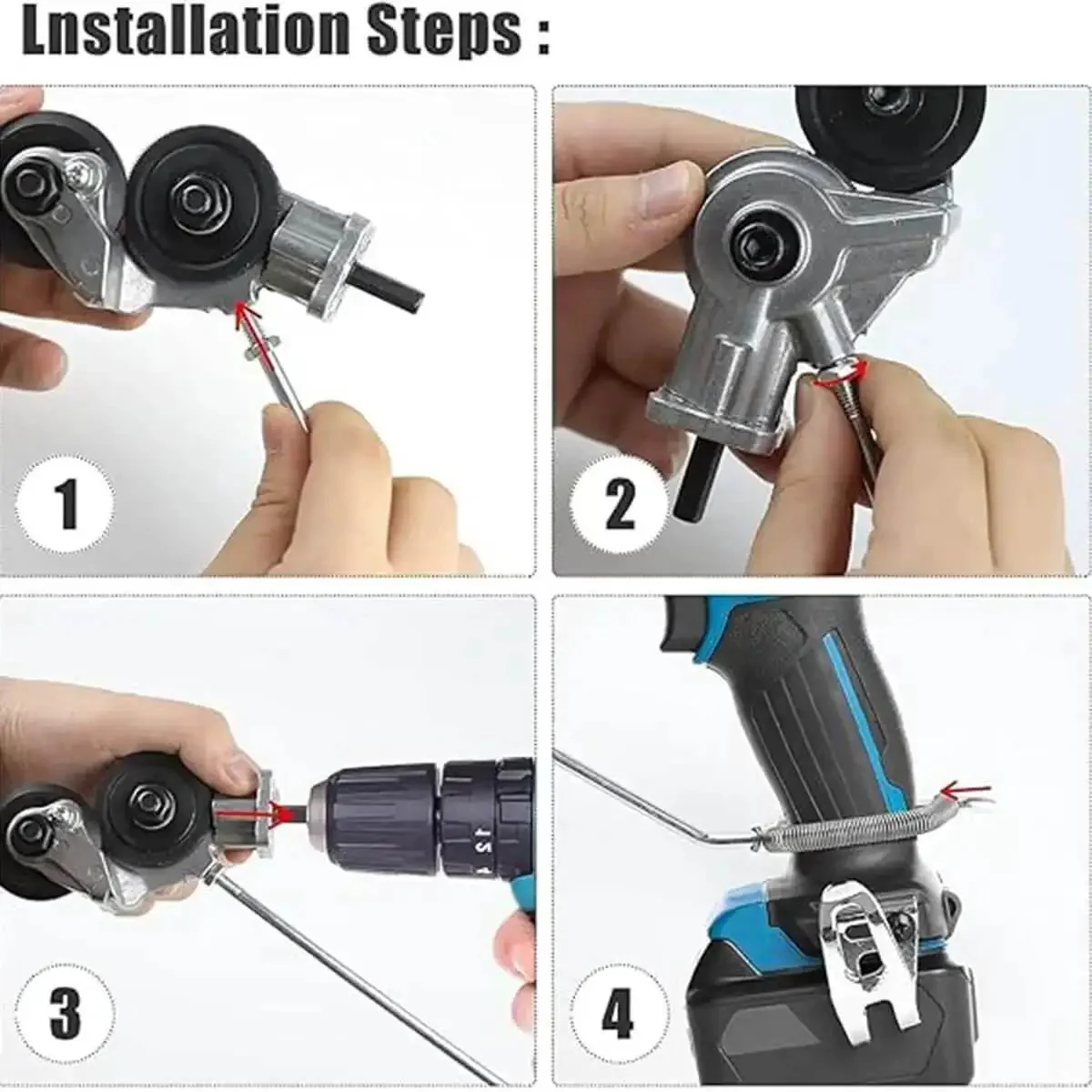 Heavy Duty Pro Grade Sheet Metal Cutter Attachment For Electric Drills With Double Headed Nibbler, Metal Plate Cutter Tool For Cutting Thin Steel And Aluminum Panels, Easy Install, Neat Cuts, Ideal For DIY Projects And Home Renovations - Image 7