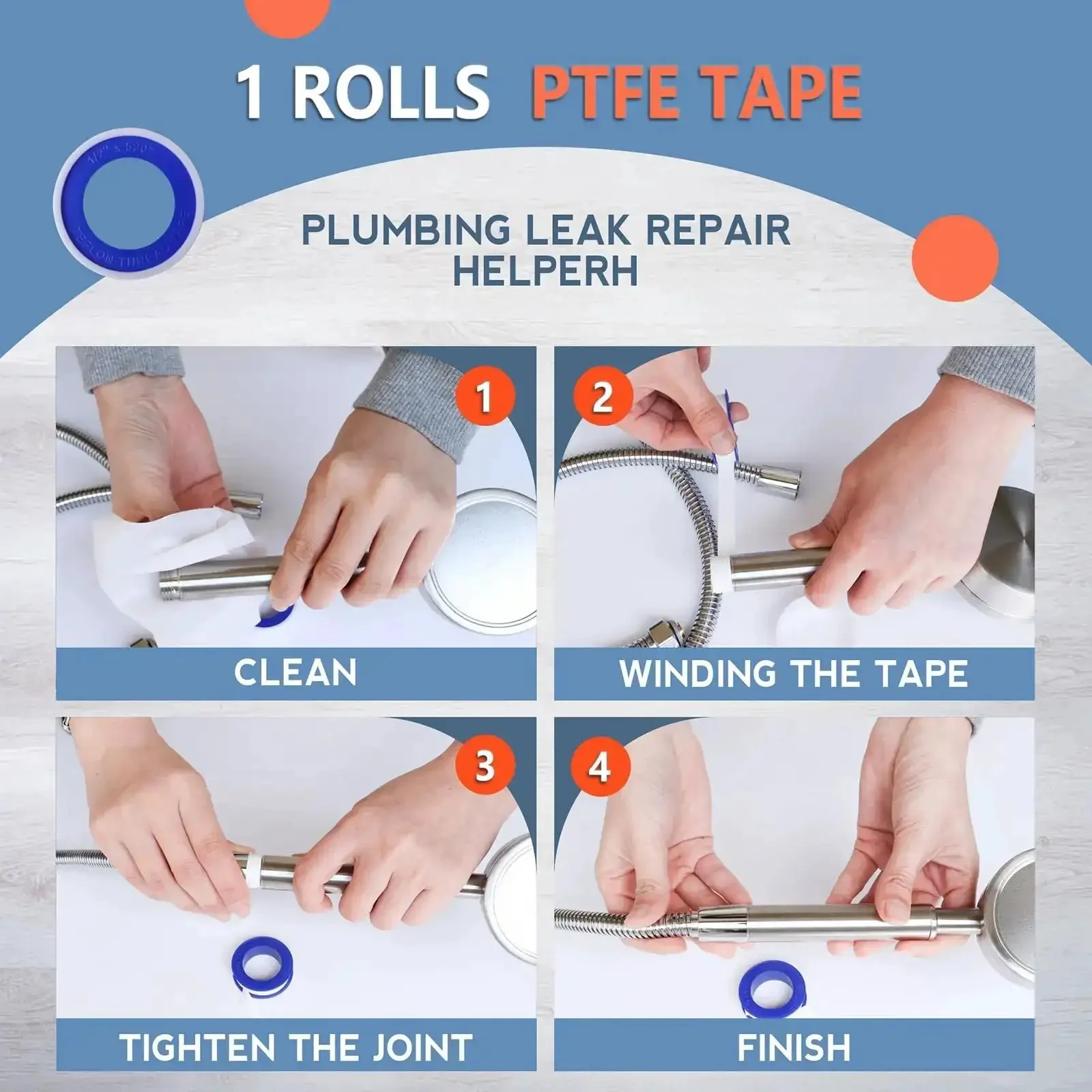 Heavy Duty PTFE Plumbers Tape For Sealing Threads On Water Pipes And Shower Heads One Roll Thick High Density 1/2 Inch Wide By 520 Inches Long Premium Thread Sealant To Prevent Leaks And Improve Plumbing Performance - Image 4