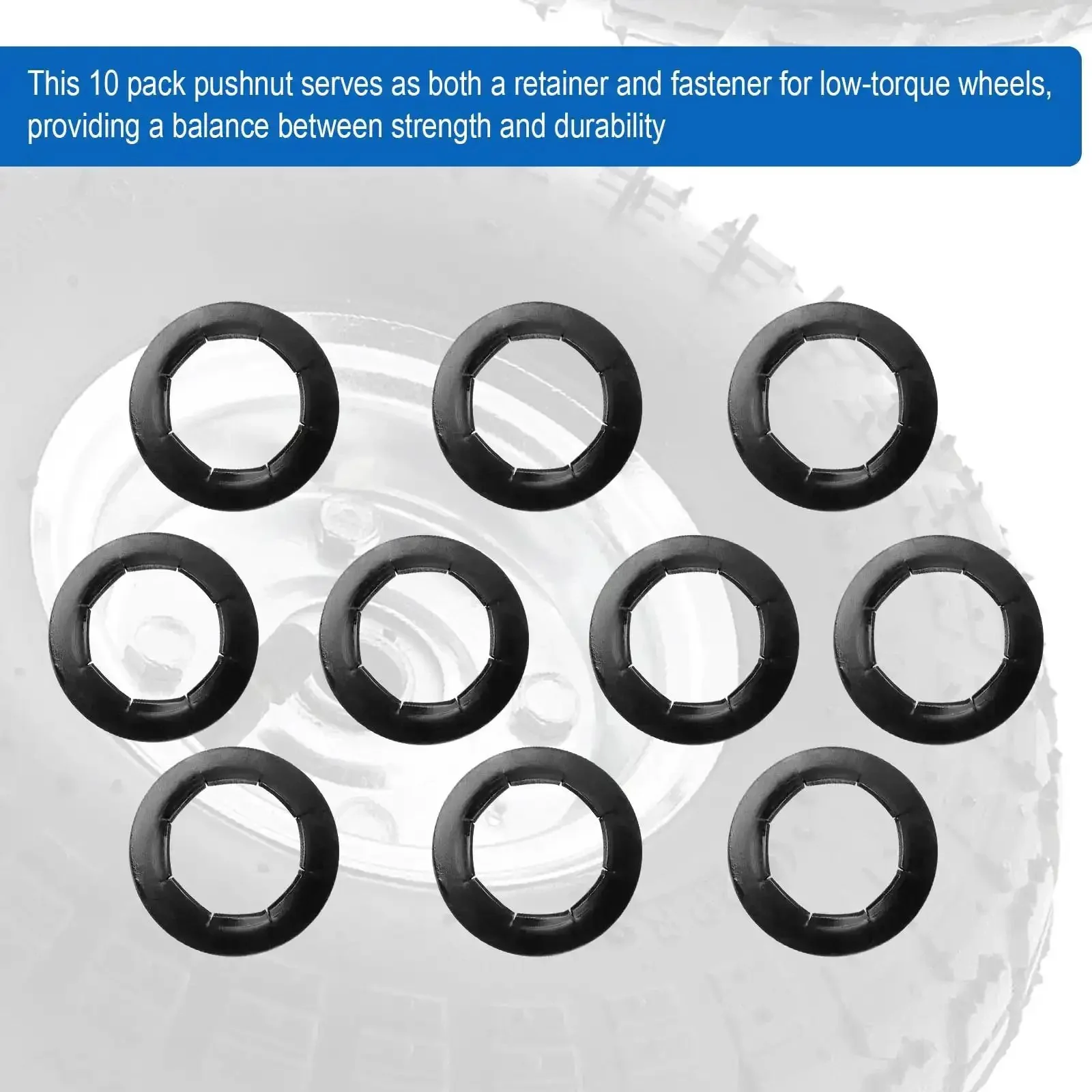 Heavy Duty Push Nuts For Dolly Wheel Lock Washers Fits Five Eighths Inch Dolly Axle Rods Spring Steel Push On Nuts With Oiled Phosphate Finish 10 Pack - Image 2