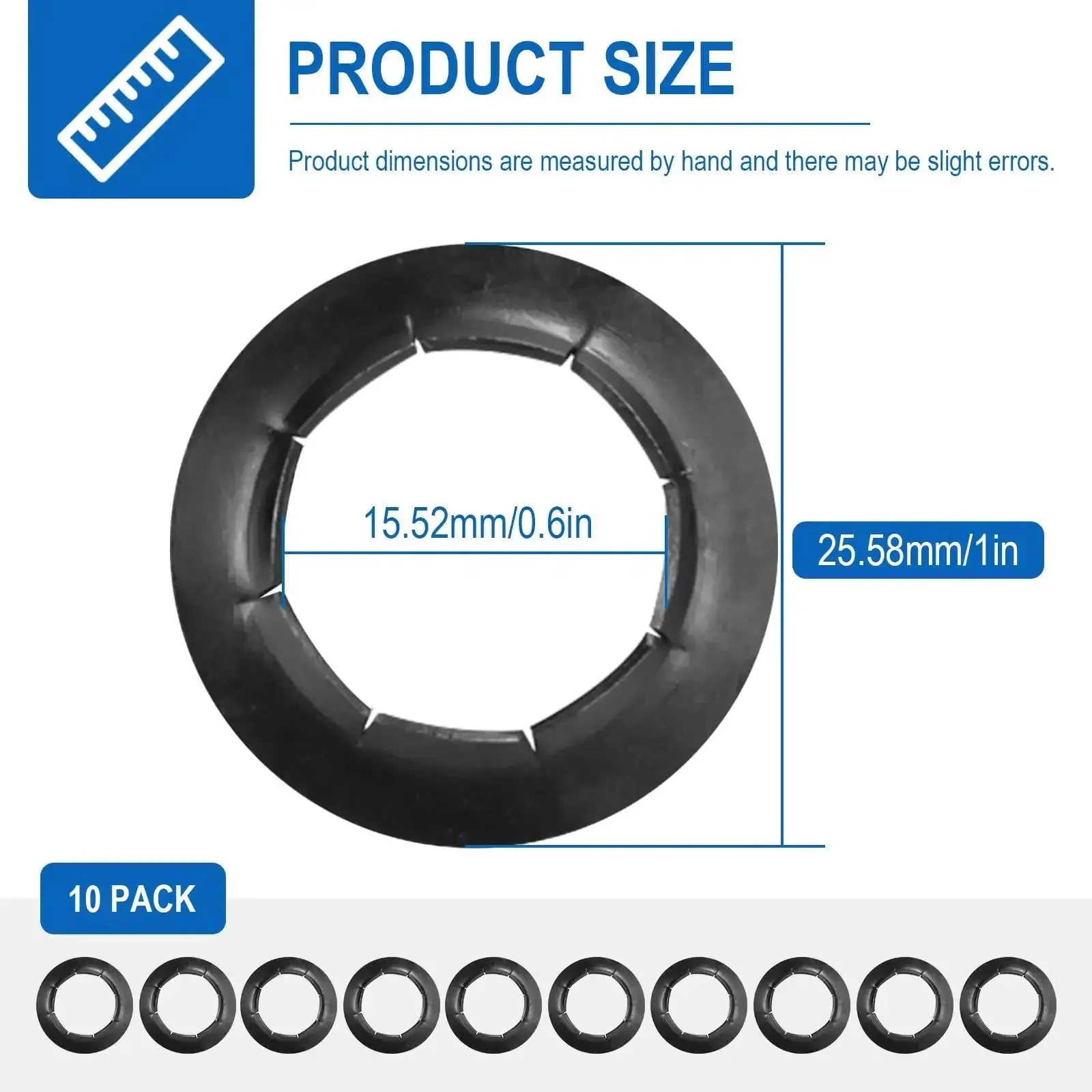 Heavy Duty Push Nuts For Dolly Wheel Lock Washers Fits Five Eighths Inch Dolly Axle Rods Spring Steel Push On Nuts With Oiled Phosphate Finish 10 Pack - Image 7
