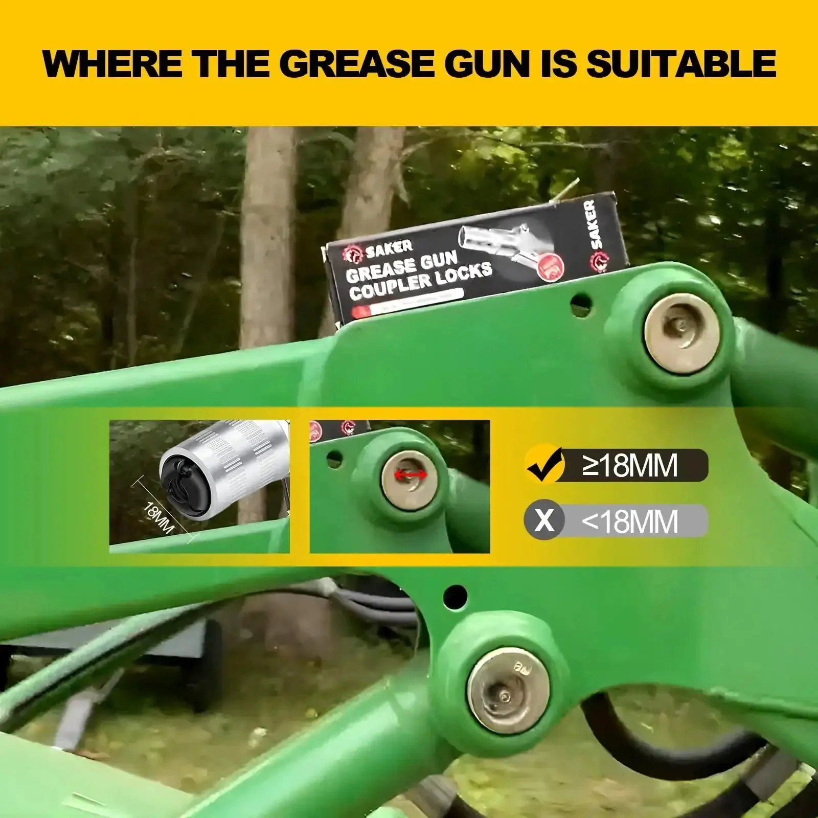 Heavy Duty Quick Release Grease Gun Coupler Set Upgraded To 14000 PSI, Locking Jaw, Leak Proof, Fits All Grease Guns With One Eighth NPT Fittings, 2 Pack, Tough As Nails Seals, Built For Tough Jobs And High Pressure - Image 5