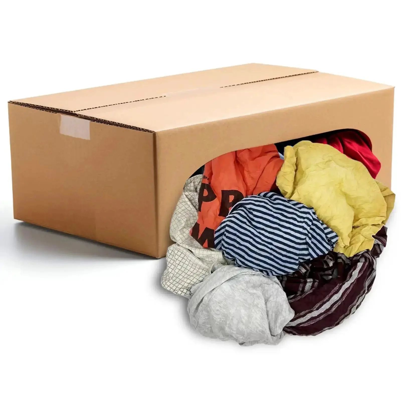 Heavy Duty Recycled Multipurpose Industrial Wiping Cloths 48 Lbs Assorted Colors Eco Friendly Colored T Shirt Knit Cleaning Rags For Grease And Oil Removal Plus More Durable Rags For Shop Garage Pro Grade Workshop Ready