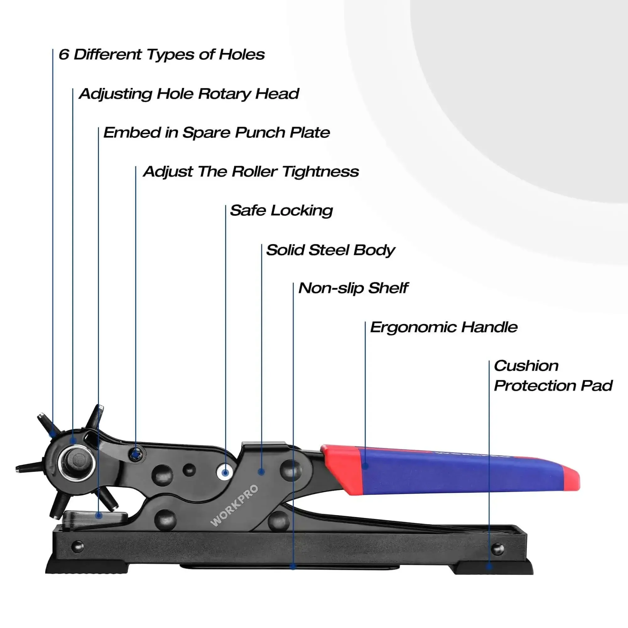 Heavy Duty Rotary Leather Hole Punch Kit With Six Size Options For Belts Dog Collars Watch Bands And More A Heckin Handy Desktop Tool For DIY Projects And Precise Belt Holes - Image 7