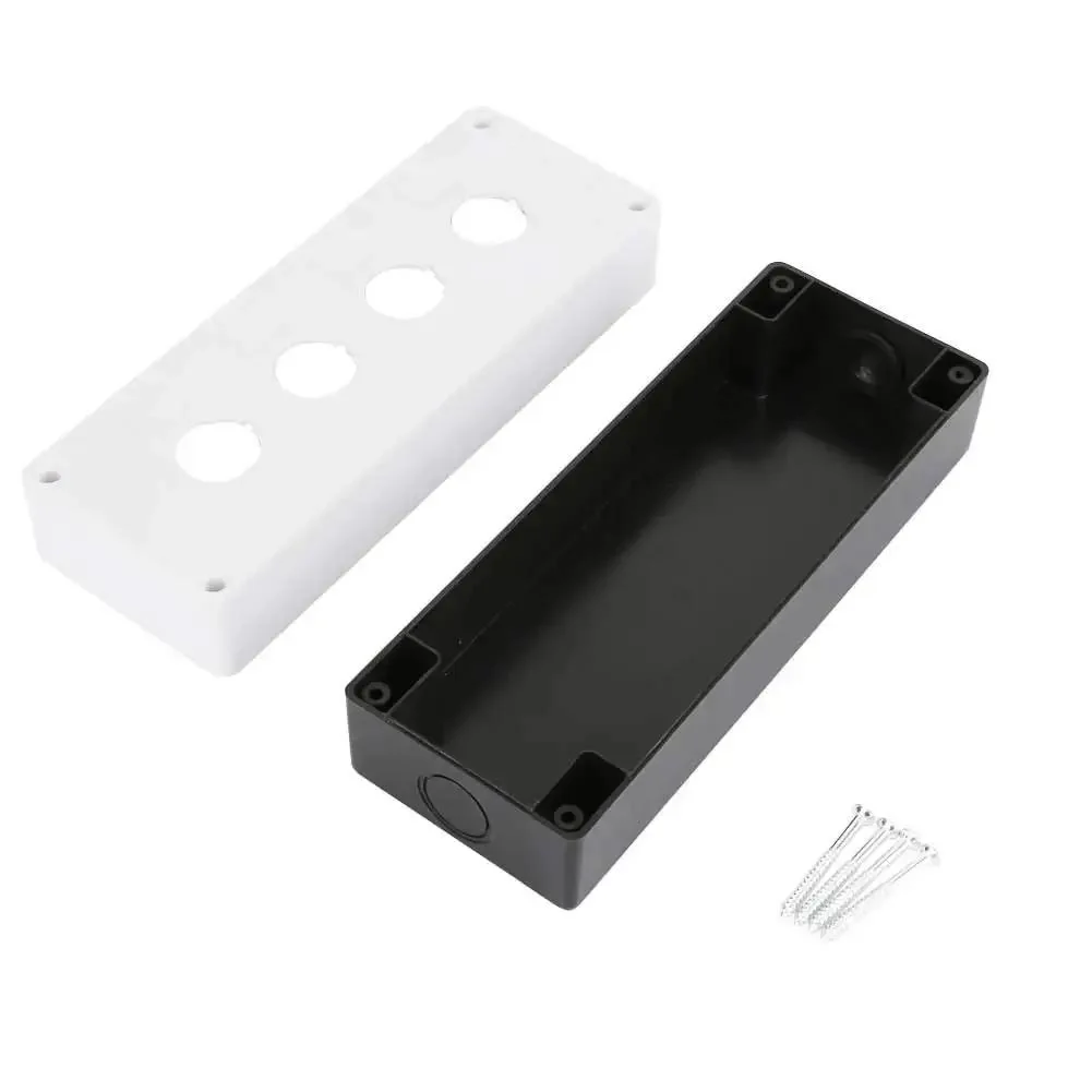 Heavy Duty Rugged Weatherproof Switch Box for 22 mm Push Buttons Industrial ABS Control Enclosure With Sealing Rubber Strip for Outdoor Machinery and Electrical Panels White