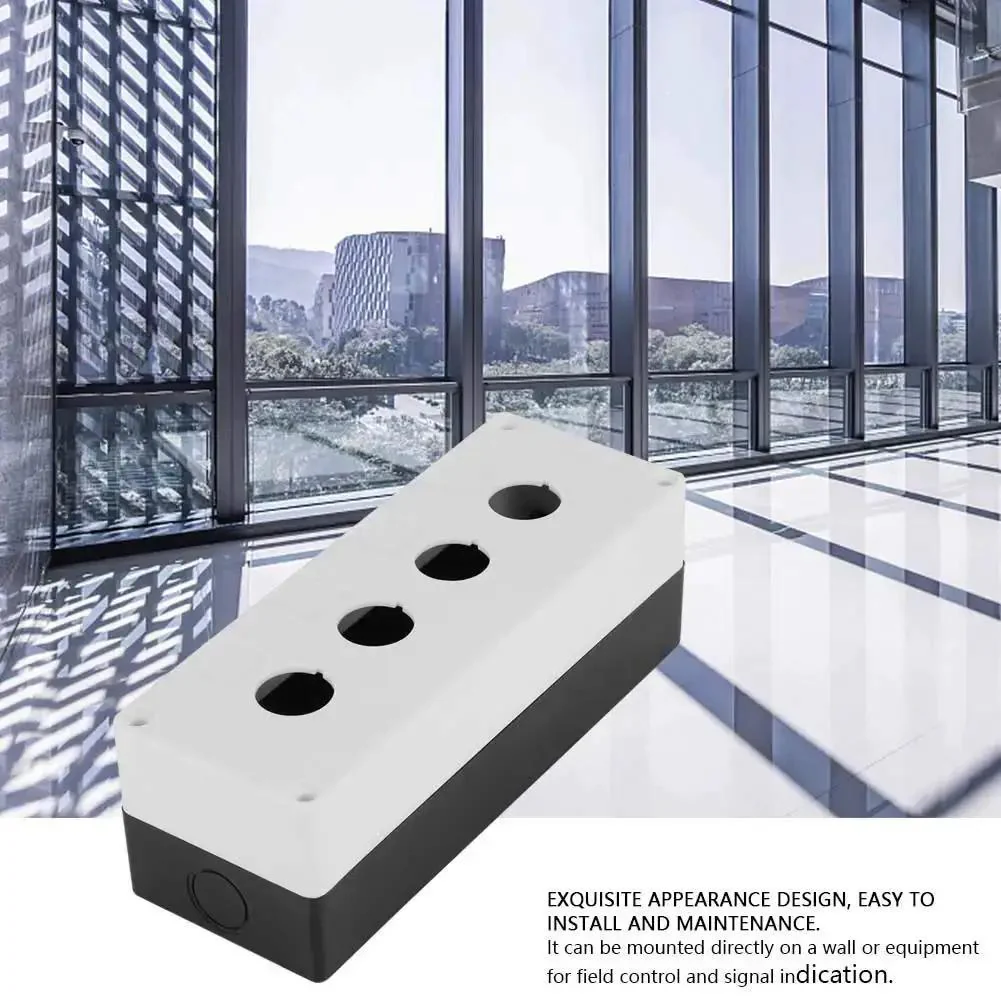 Heavy Duty Rugged Weatherproof Switch Box for 22 mm Push Buttons Industrial ABS Control Enclosure With Sealing Rubber Strip for Outdoor Machinery and Electrical Panels White - Image 9