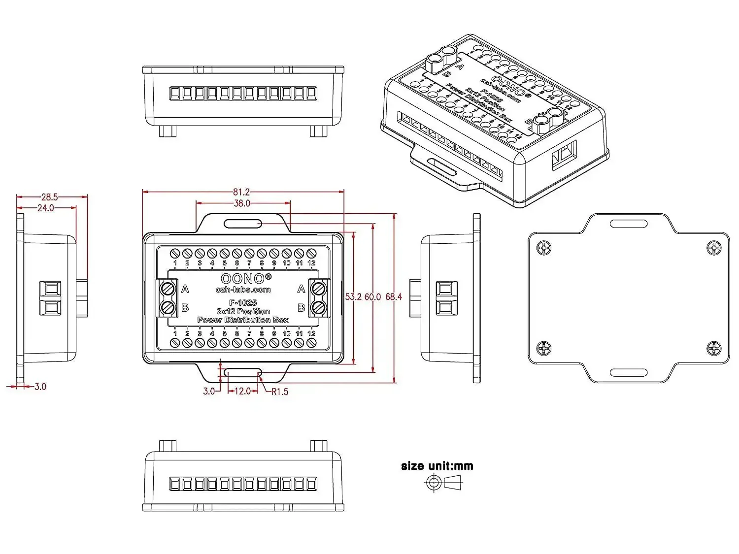 Heavy Duty Screw Terminal Block Distribution Box Module 30A 300V 2x12 Positions With Expansion Capability For Multiple Modules And Easy Power Distribution For DIYers And Pros Alike In Industrial Wiring - Image 6