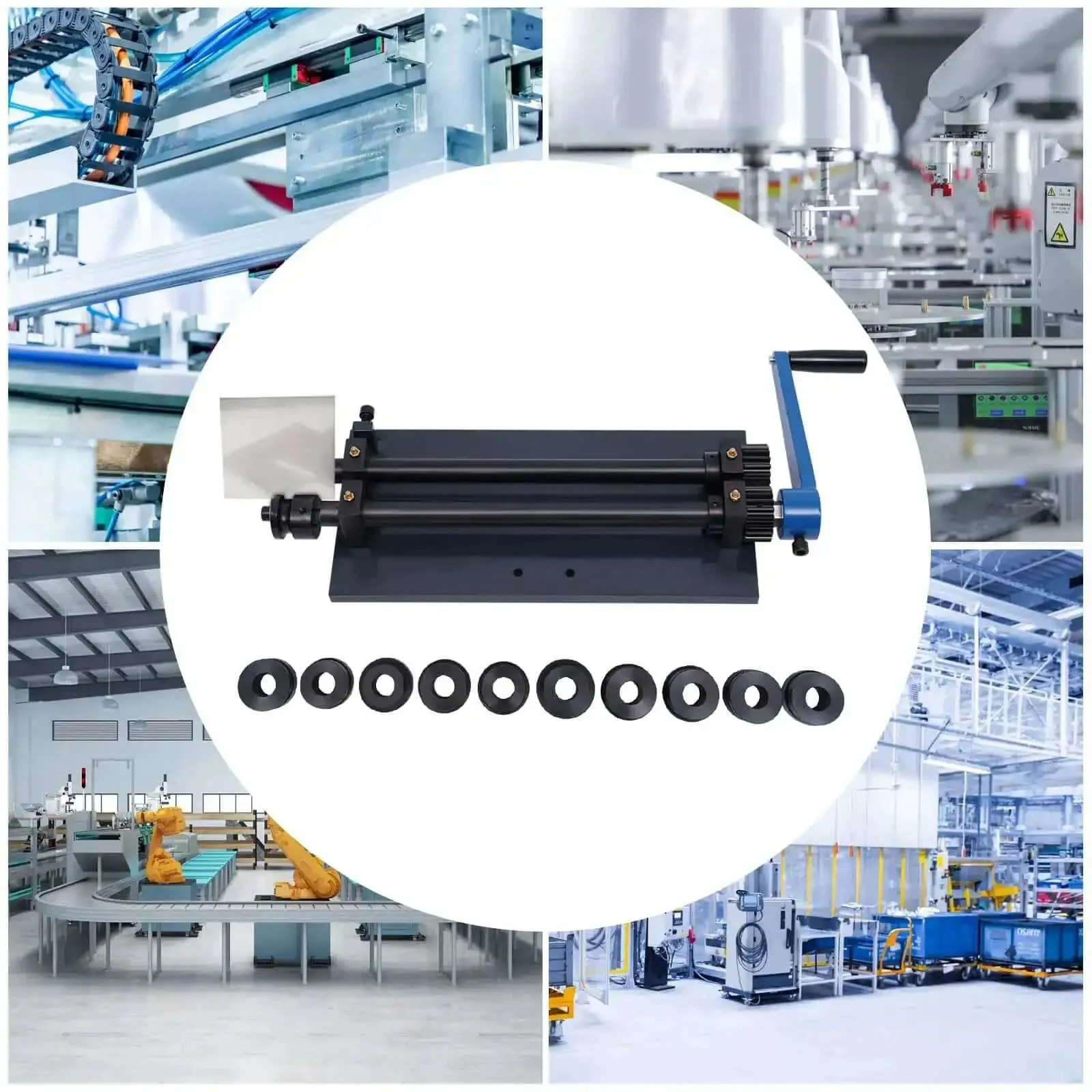 Heavy Duty Sheet Metal Bead Roller Machine With 12 Inch Throat Depth, Manual Crimping Bead Roller, Gear Drive Bench Tool Kit RM12, Includes 6 Die Set For Car Floors, Trunk Floors And Automotive Projects - Image 8