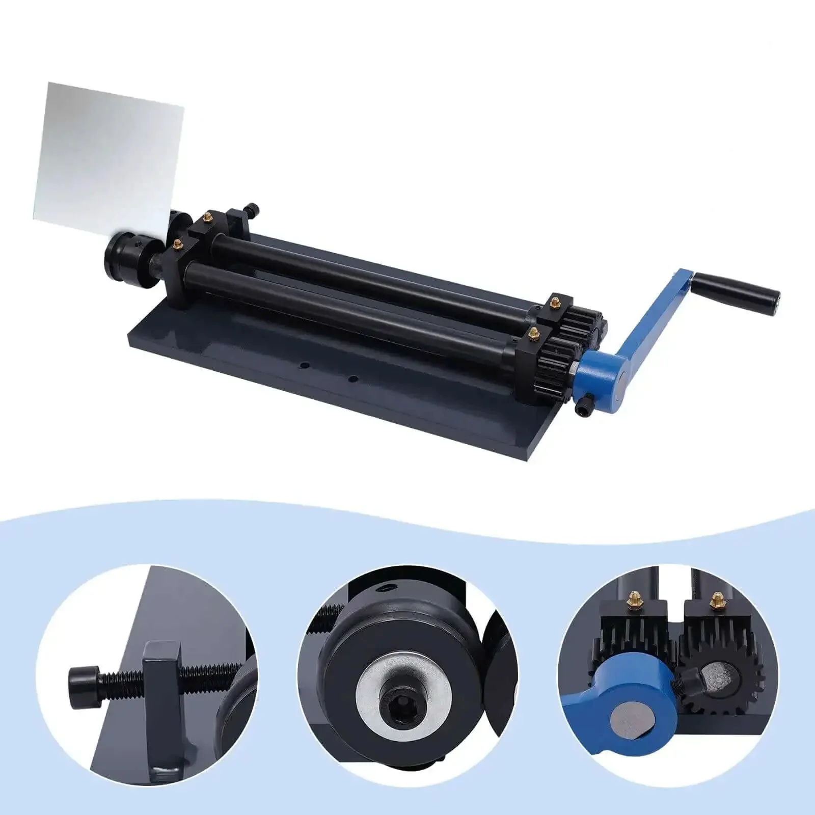 Heavy Duty Sheet Metal Bead Roller With RM12 Manual Gear Drive, 12 Inch Bead Roller Bending Machine, Bench Mount, Includes 6 Dies Set For Car Floors, Trunk Floors, And Auto Sheet Metal Projects - Image 7