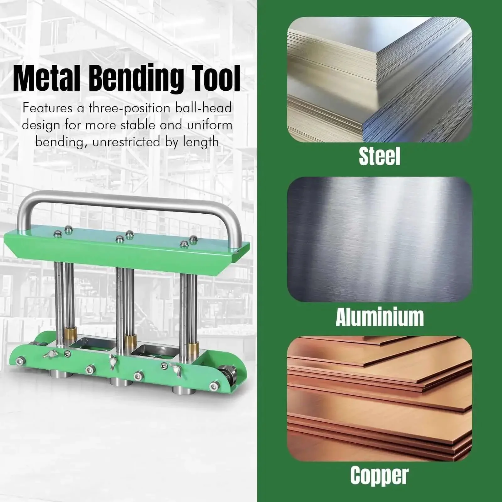 Heavy Duty Sheet Metal Bender Station Disc For Precise 0 To 90 Degree Bends, Pro Grade Folding Tool That Handles Steel, Aluminum And Copper, Wear Resistant Edge Making For Rain Diverters And Crisp Folding - Image 6
