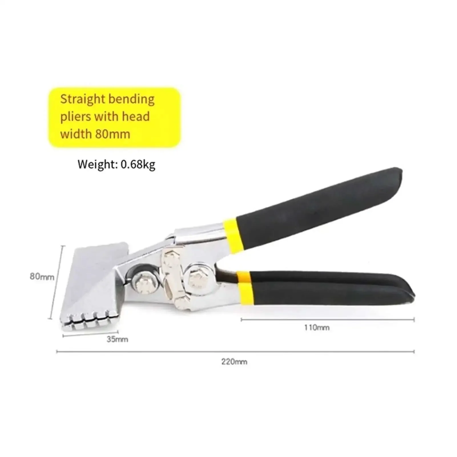 Heavy Duty Sheet Metal Bending Pliers With Wide 80mm Jaws, Manual Seam Pliers, Straight Jaw Clamp Tool, Ergonomic Nickel-Plated Steel Construction For Welding And Fabrication Projects - Image 2