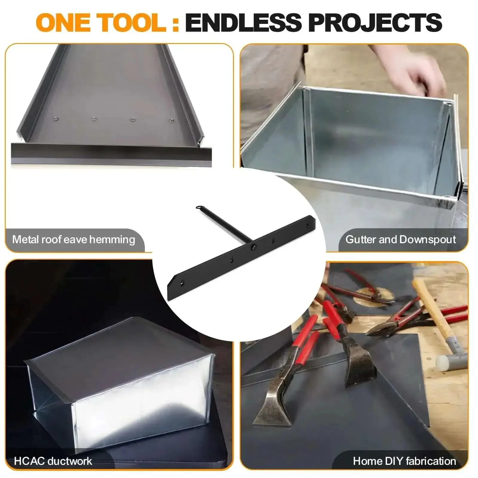 Heavy Duty Sheet Metal Hemming Tool For Roofing Panels And HVAC Ducts 15.25 Inch Pro Grade Metal Bender Folds 24 Gauge Steel Cleanly With 1 Inch Depth Built For DIY Projects Home Garage Metalworking Durable And Easy To Use - Image 2