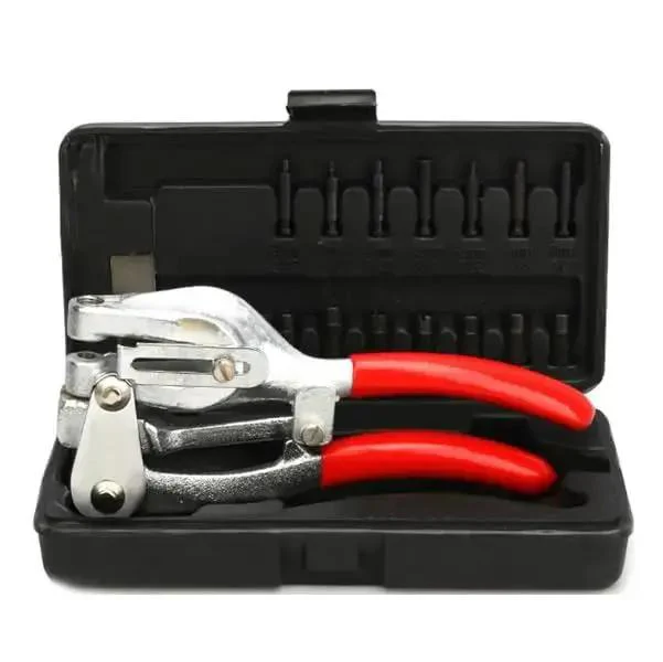 Heavy Duty Sheet Metal Hole Punch Kit Hand Held Power Punch Set 3/32 Inch To 9/32 Inch, Durable Chrome Vanadium Steel Punches And Dies, Portable Metalworking Tool For Precise Holes, Rust Resistant Construction - Image 2