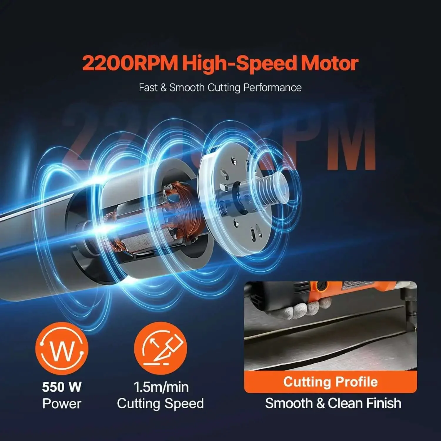 Heavy Duty Sheet Metal Nibbler 550W Electric Cutter With 360 Degree Rotation And 2200 RPM For Straight Curve And Circle Cuts In Stainless Steel Aluminum Plastic And Wood For Pro Grade Auto Repair And Diy Projects - Image 11