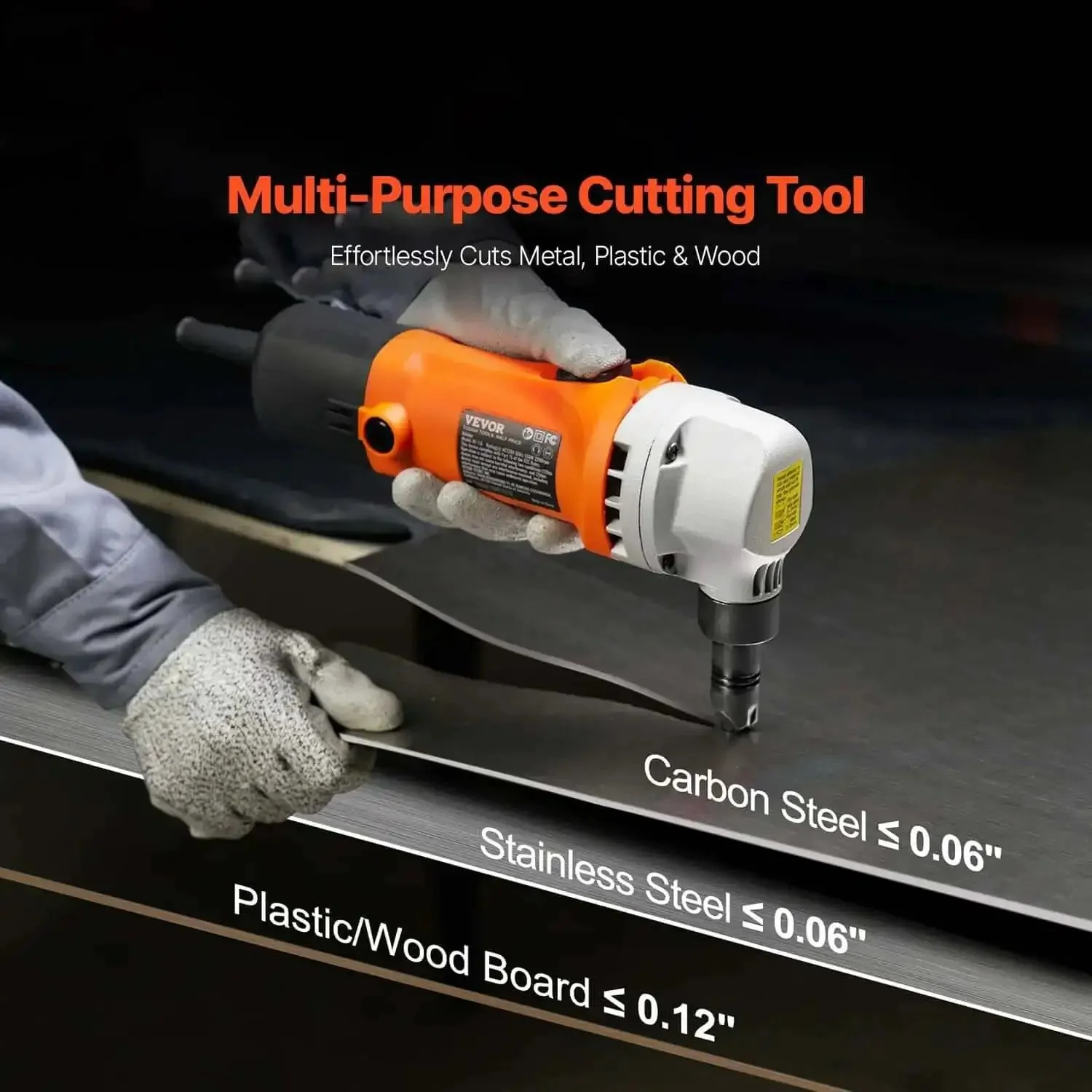 Heavy Duty Sheet Metal Nibbler 550W Electric Cutter With 360 Degree Rotation And 2200 RPM For Straight Curve And Circle Cuts In Stainless Steel Aluminum Plastic And Wood For Pro Grade Auto Repair And Diy Projects - Image 12