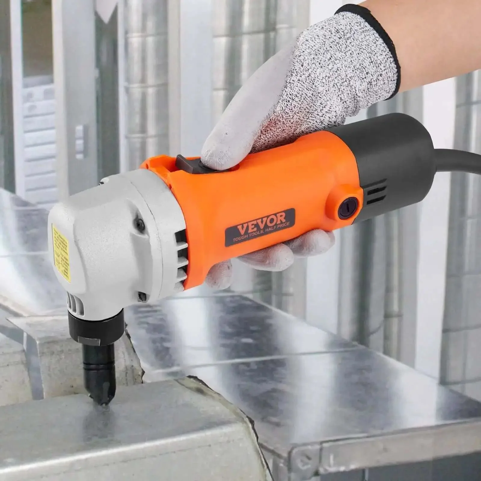 Heavy Duty Sheet Metal Nibbler 550W Electric Cutter With 360 Degree Rotation And 2200 RPM For Straight Curve And Circle Cuts In Stainless Steel Aluminum Plastic And Wood For Pro Grade Auto Repair And Diy Projects - Image 6