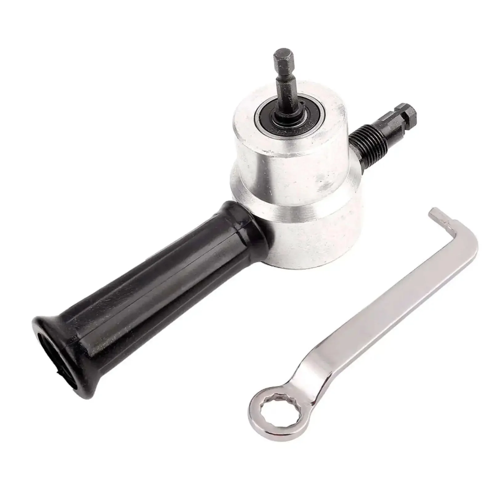 Heavy Duty Sheet Metal Nibbler Cutter With Double Head Design Pro Grade Drill Powered Nibbler Tool Kit For Cutting Steel Aluminum Copper And Stainless Steel On Flat Or Curved Surfaces