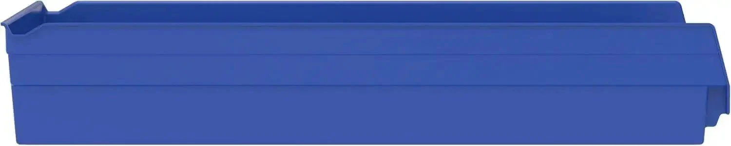 Heavy Duty Shelf Bins For Garage And Closet Organization, Built To Last Plastic Storage Bins Great For Drawers And Cabinets, 24 Inch By 11 Inch By 4 Inch, Blue, Set Of 6 For Versatile Under Sink And Shelf Storage - Image 4