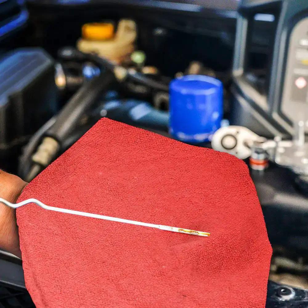Heavy Duty Shop Towels 50 Pack Cotton Rags 14 By 14 Inches Lint Free Commercial Grade Red For Wet Or Dry Cleaning And Auto Repair Pro Grade Absorbent Rags For Busy Garages And Mechanic Shops Industrial Strength - Image 2