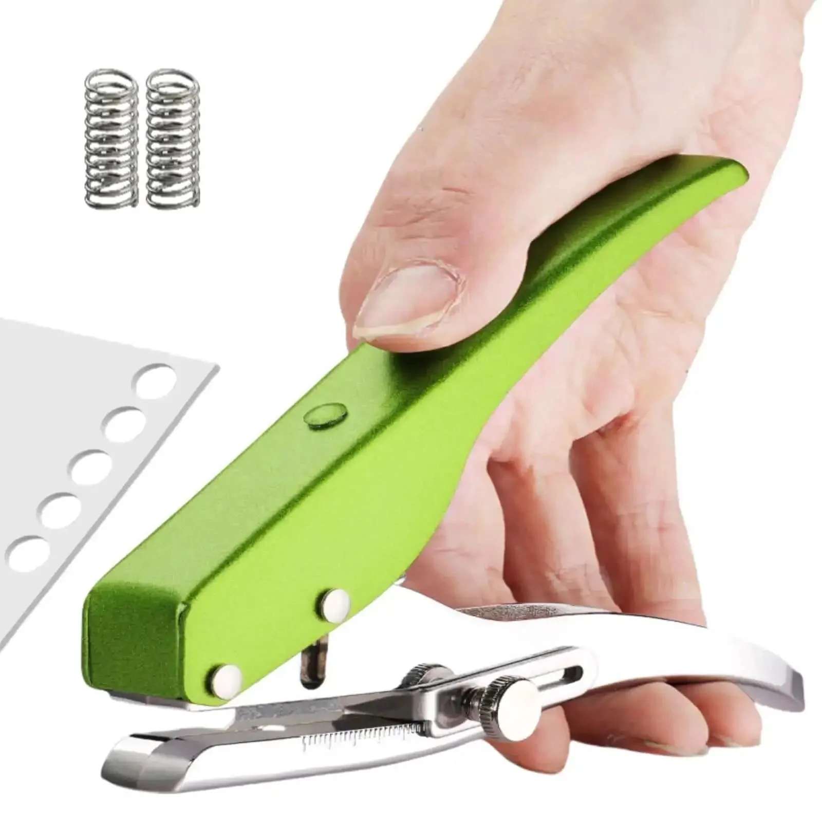 Heavy Duty Single Hole Punch Handheld Paper Punch For Cards Tags Scrapbooks And Crafts Five Sixteenth Inch Eight Millimeter Hole Size, Ergonomic Zinc Alloy Puncher, Pro Grade Labor Saver