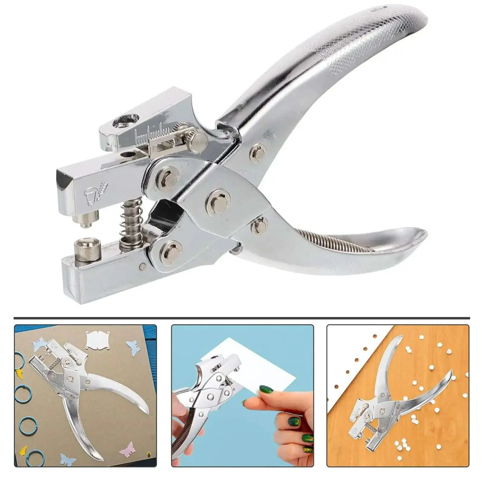 Heavy Duty Single Hole Punch Plier For Office And Crafting Handheld Paper Punch Tool For Cardstock Loose Leaf Sheets Badges And Small Desk Use Great For DIY Projects And Office Paperwork - Image 3