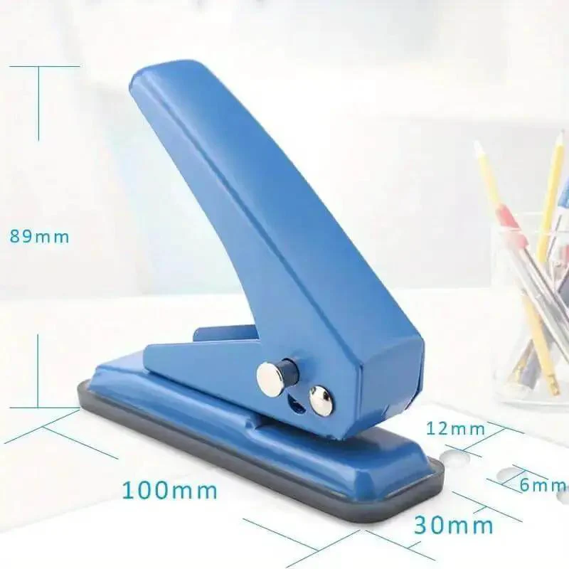 Heavy Duty Single Hole Puncher With One Quarter Inch Hole Twenty Sheet Capacity Metal Construction Skid Resistant Base Works On Paper Cardstock Chipboard And Arts Projects Easy Press Mechanism Clean Paper Scrap Removal - Image 4