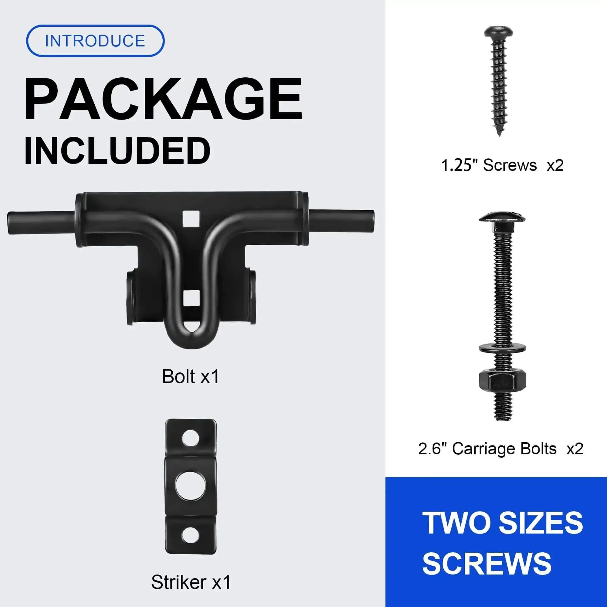 Heavy Duty Slide Bolt Gate Latch With Padlock Hole Built Tough Universal Security Lock For Wooden Fence Metal Gate Shed Door Yard Barn Vinyl Sliding Door Indoor Outdoor Waterproof Black - Image 9