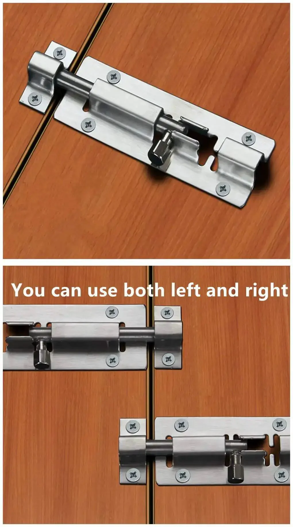 Heavy Duty Sliding Door Latch Lock 5 Inch Barrel Gate Bolt Set In Solid Stainless Steel For Privacy And Safety, Easy Install Includes Screws, 2 Pack For Home Or Apartment Doors, Tamper Resistant And Child Safe - Image 2