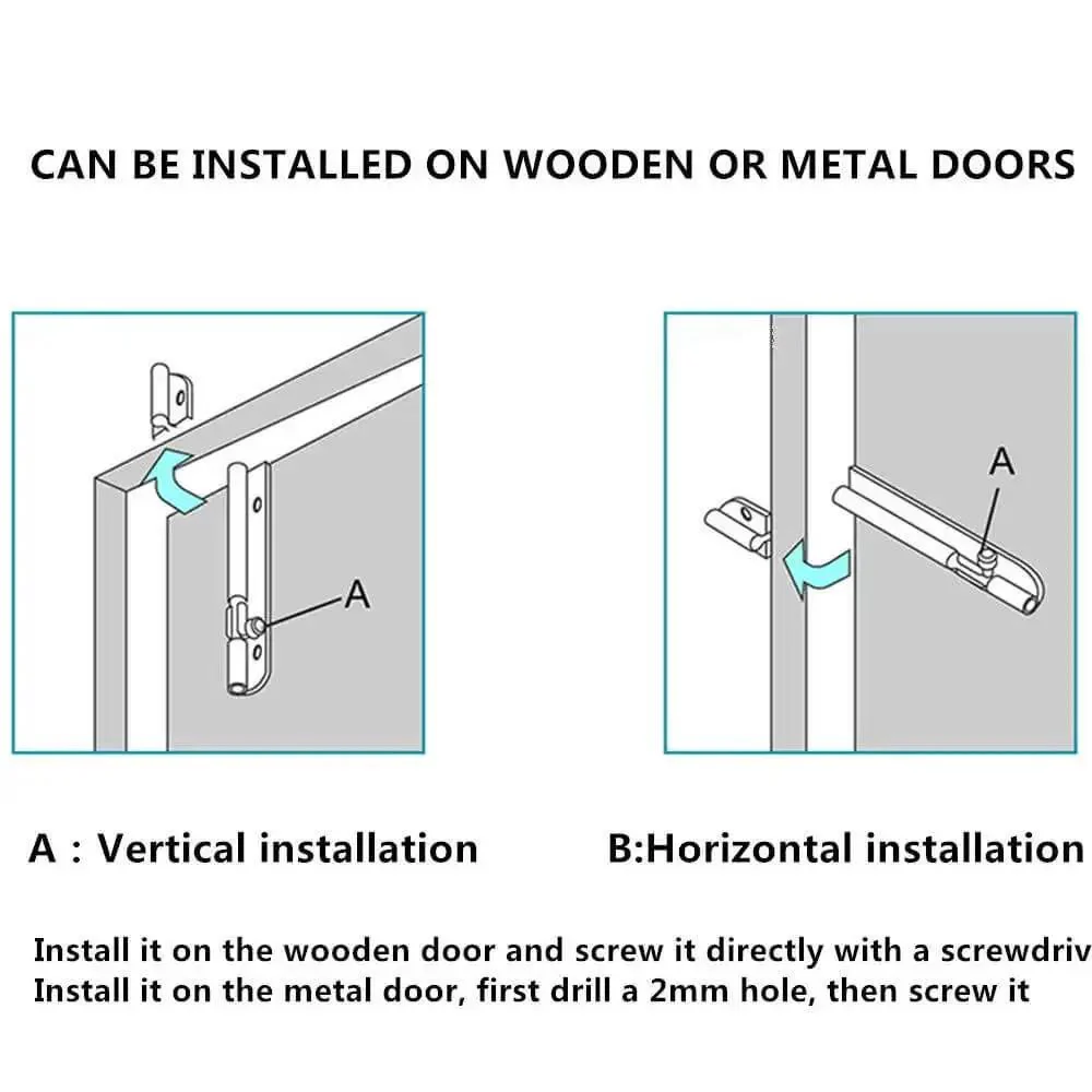 Heavy Duty Sliding Door Latch Lock 5 Inch Barrel Gate Bolt Set In Solid Stainless Steel For Privacy And Safety, Easy Install Includes Screws, 2 Pack For Home Or Apartment Doors, Tamper Resistant And Child Safe - Image 3