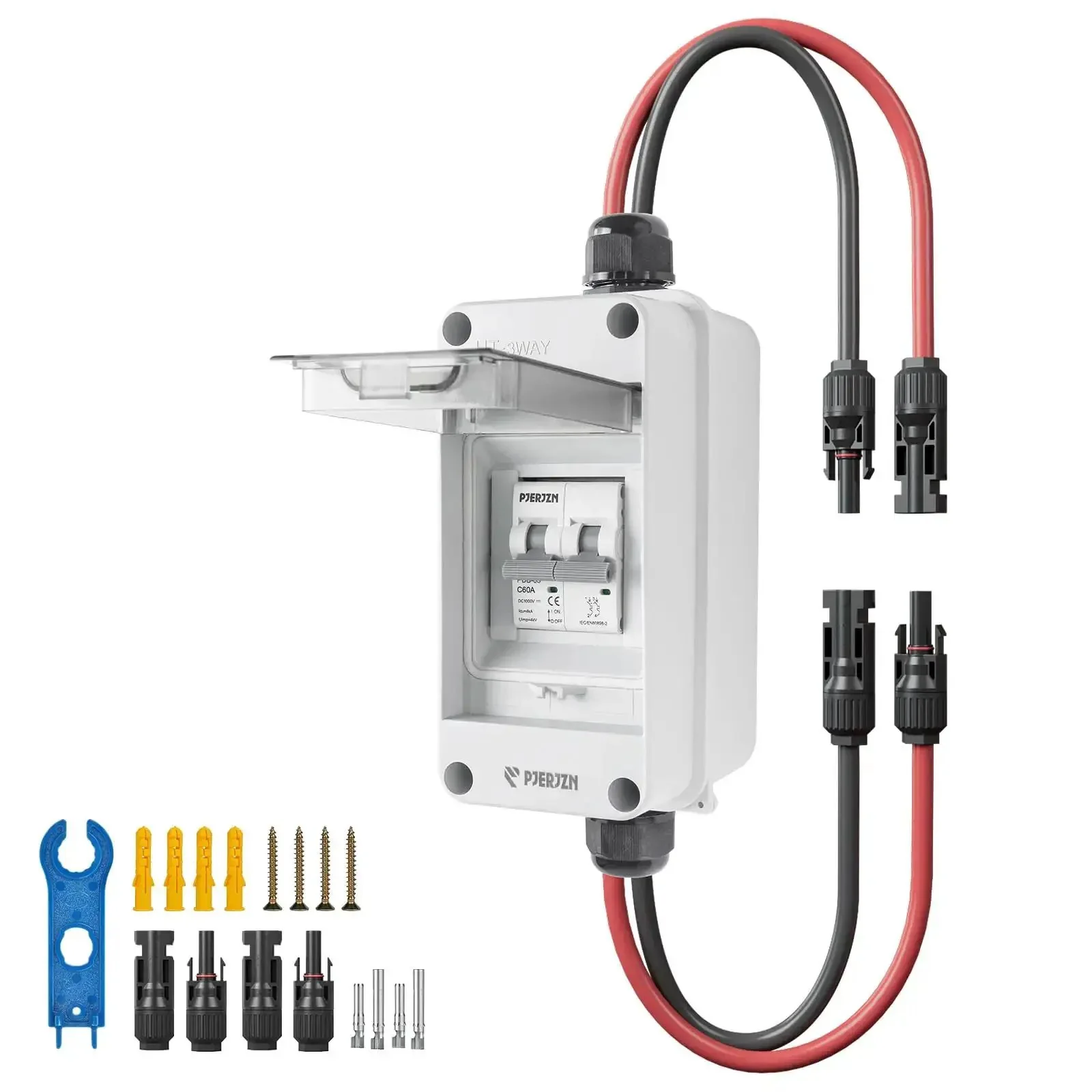 Heavy Duty Solar Panel Disconnect Switch For 1000V DC And AC 60A Outdoor PV Disconnect IP65 Rated Mini Circuit Breaker Easy Quick Install More Space Design Perfect For Solar Arrays And Battery Systems