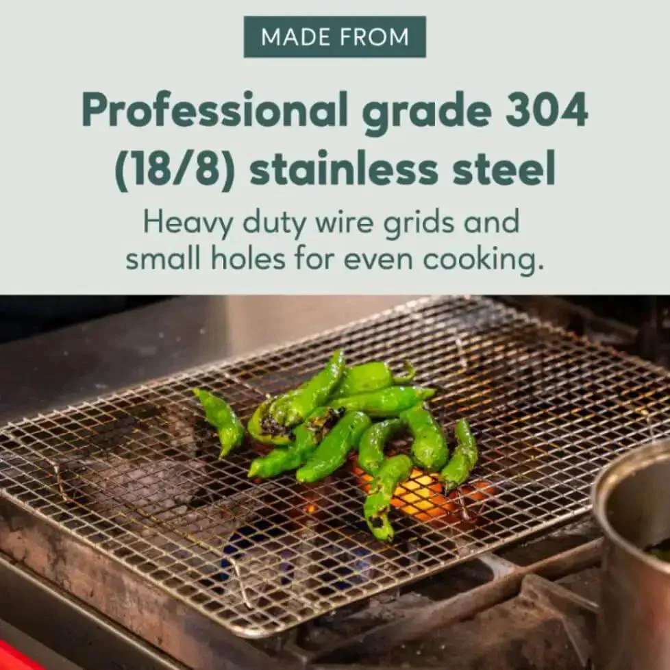 Heavy Duty Stainless Steel Cooling Racks Set Of 2 For Half Sheet Pans, Oven Safe And Dishwasher Safe, Tight Wire Construction With One Inch Height Delivers Superior Airflow And Even Cooling - Image 9