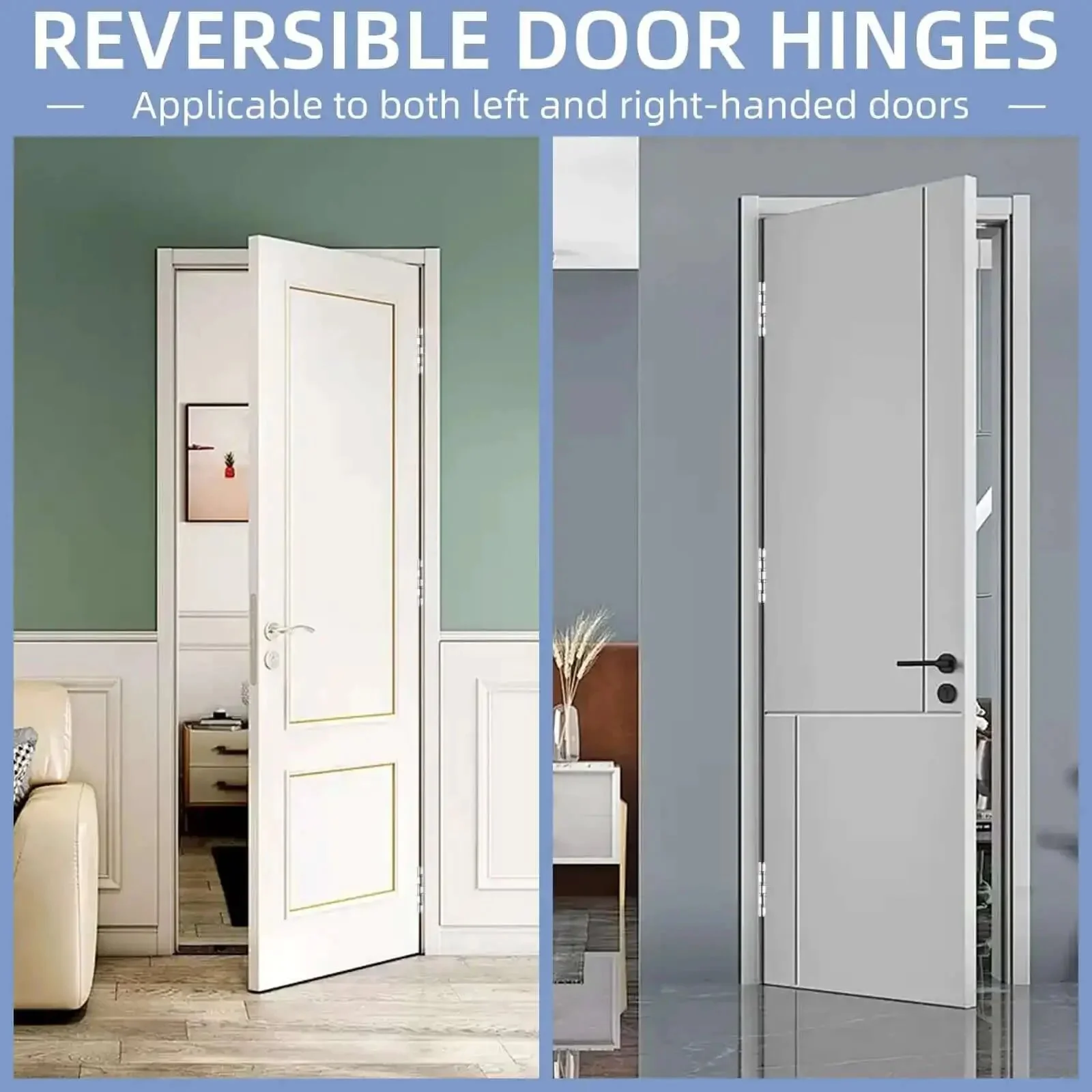 Heavy Duty Stainless Steel Door Hinges Set 6 Pack, 4 By 4 Inch Brushed Nickel Ball Bearing Hinges With Non-Removable Pin, Built To Last, Rust-Resistant For Residential And Heavy-Duty Doors, 5 Eighths Radius Corners - Image 3