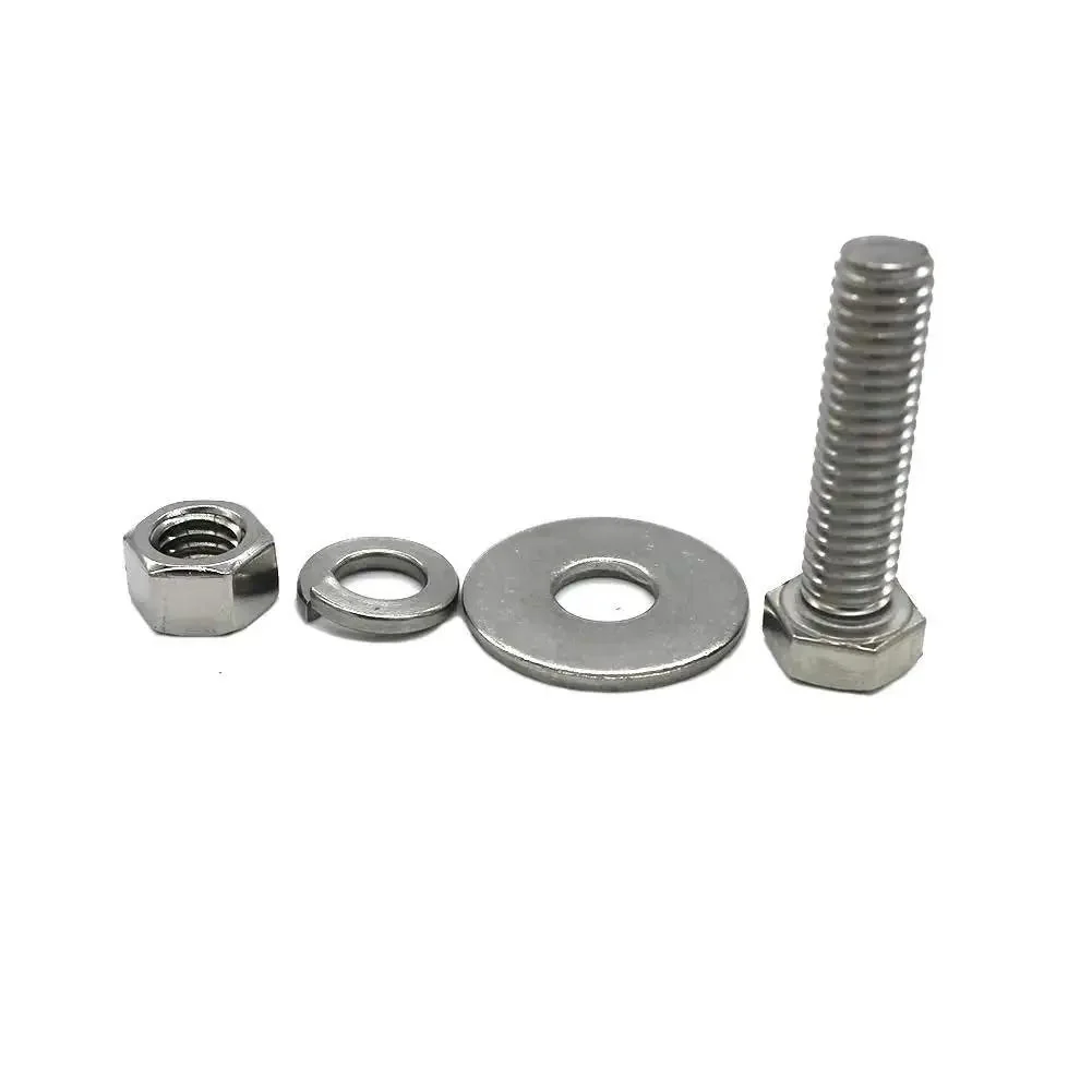 Heavy Duty Stainless Steel Hex Head Screws Bolts Set 1/4-20 X 1-1/2 Fully Threaded With Nuts Flat And Lock Washers 18-8 304 Stainless Includes 10 Sets - Image 6