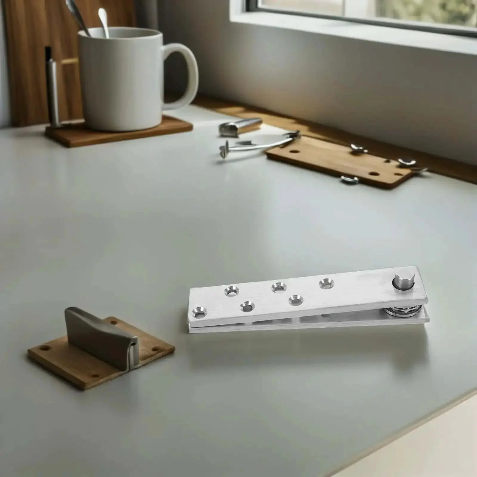 Heavy Duty Stainless Steel Hidden Door Pivot Hinge With 360 Degree Rotation For Secret Doors And Bookshelves Heavy Load Bearing Invisible Pivot Hinge Set With Precision Alignment And Smooth Operation - Image 6