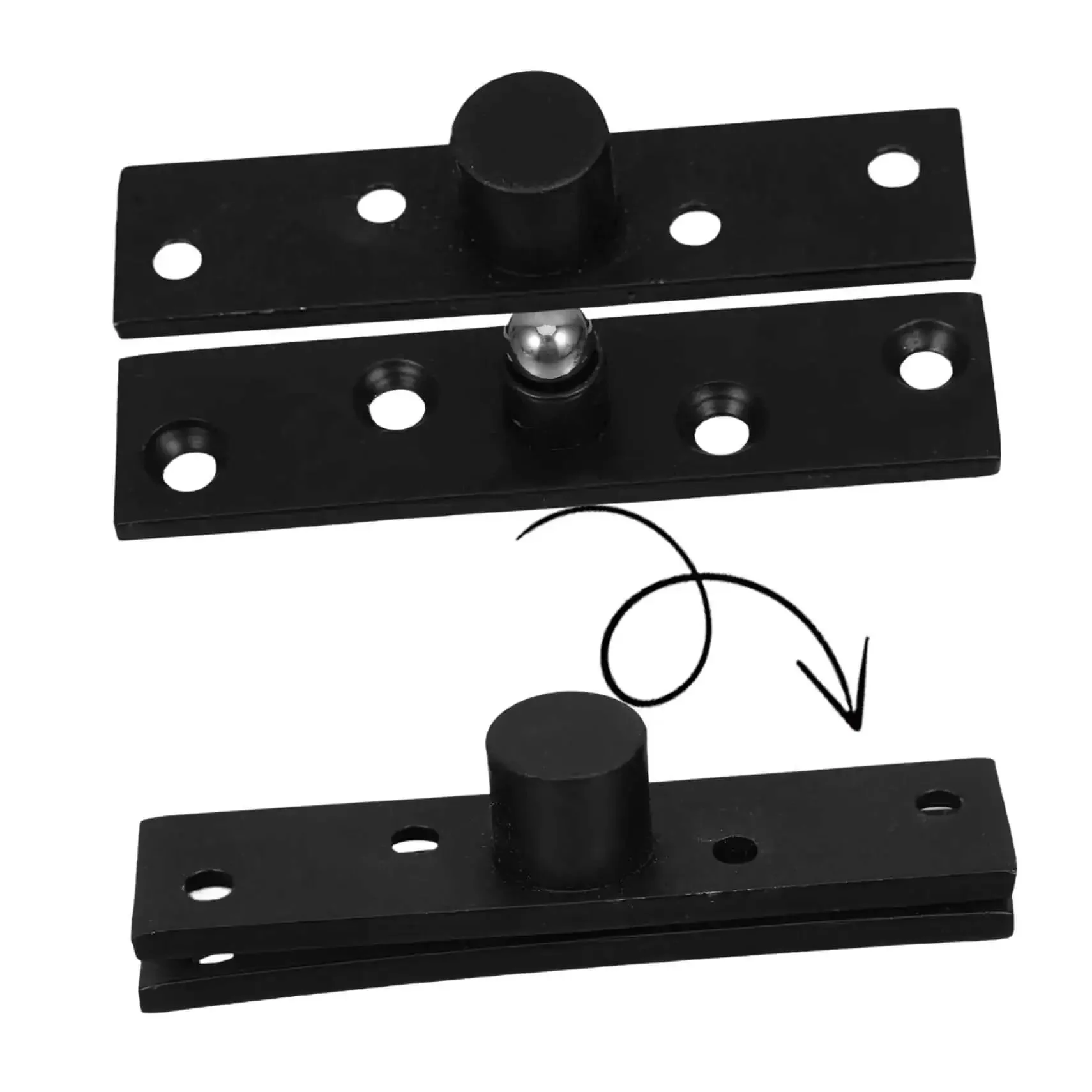 Heavy Duty Stainless Steel Pivot Hinges For Hidden Secret Doors, Black Invisible Door Hardware With Stable Rotation For Bookshelves And Cabinets, Smooth, Quiet Operation - Image 4